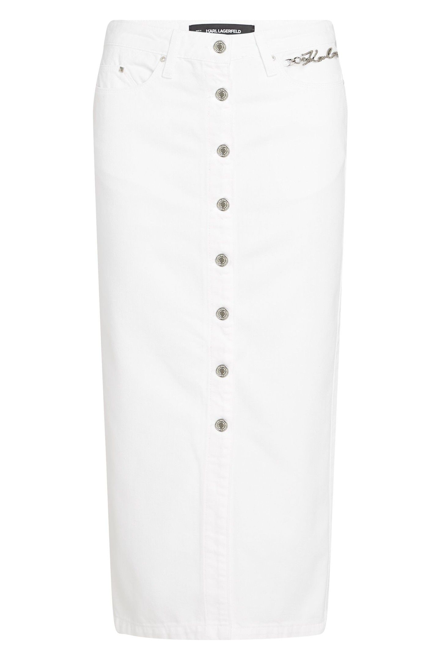BUTTON WHITE DENIM SKIRT WHITE DENIM 3