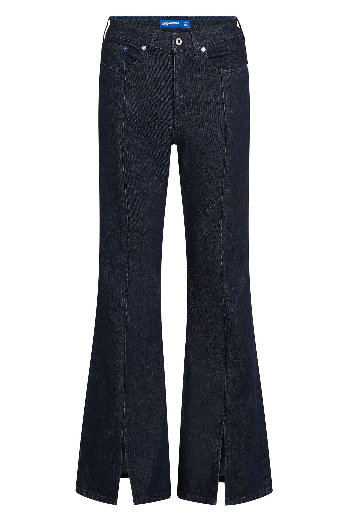 FLARED DENIM W/ SLIT RINSE BLUE 3