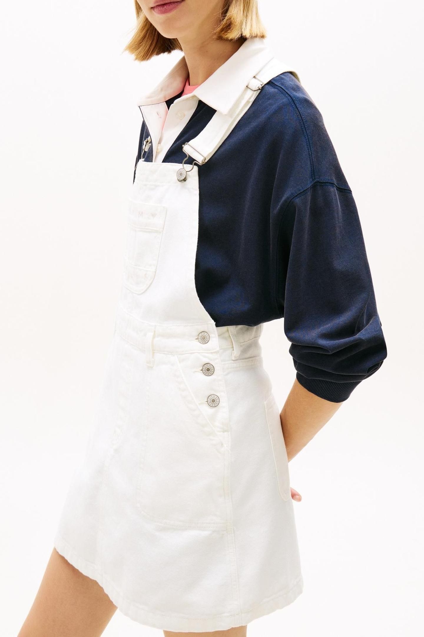 DENIM DUNGAREE DRESS DENIM WHITE 3