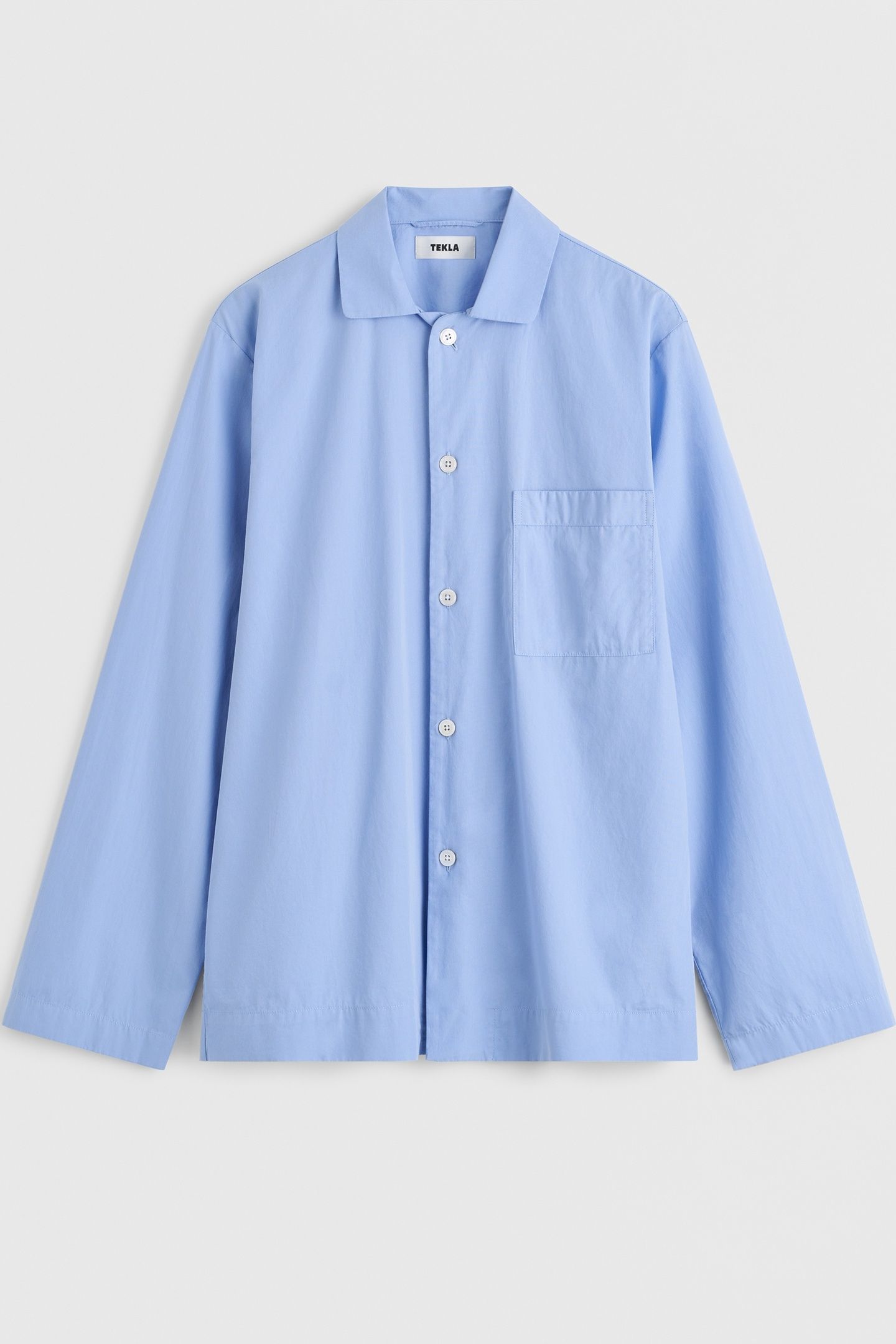 UNISEX POPLIN, PYJAMAS SHIRT CORNFLOWER BLUE 2