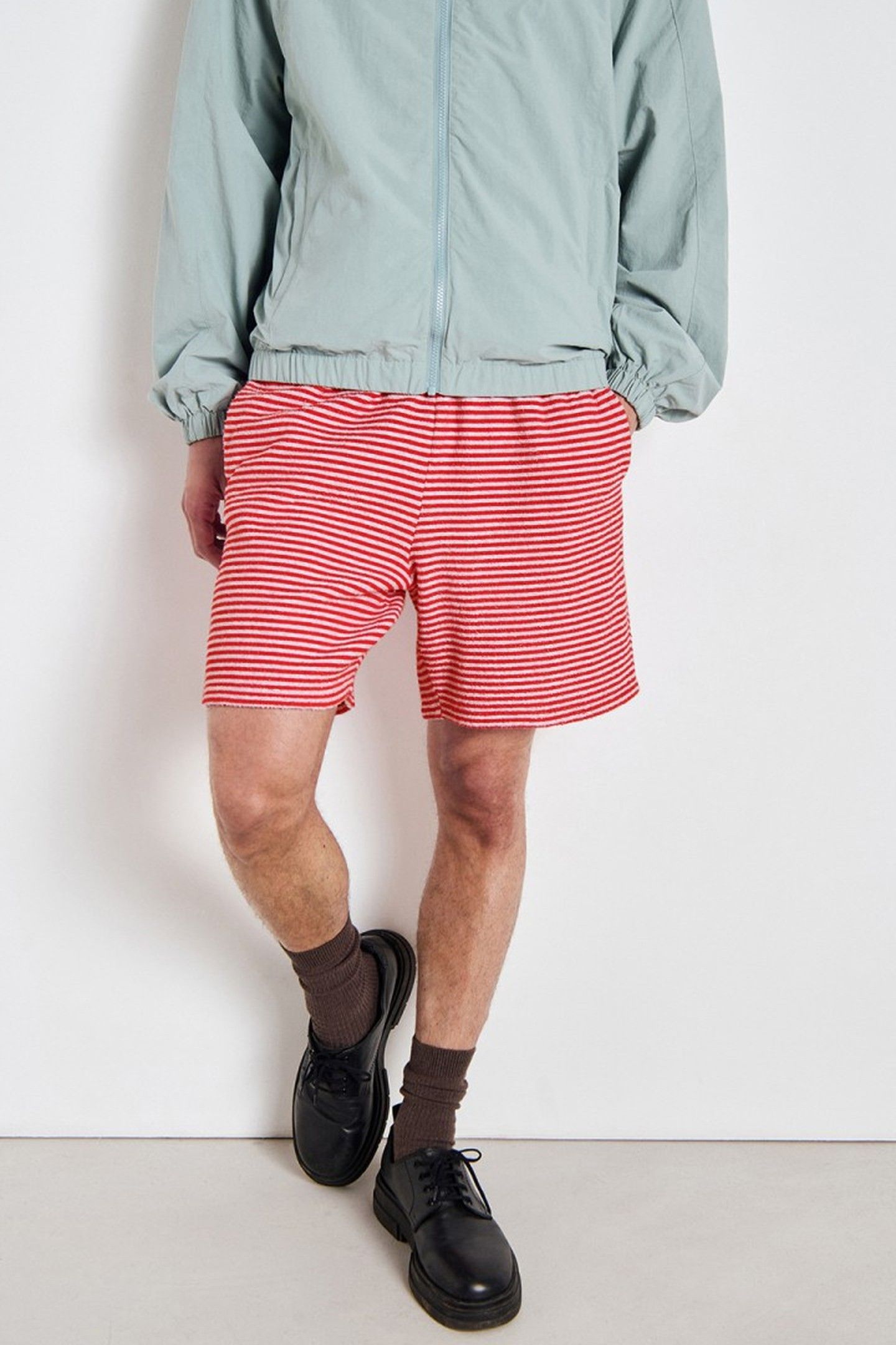 BOBYPARK SHORTS RAYURES ROUGES ET GRISES 2