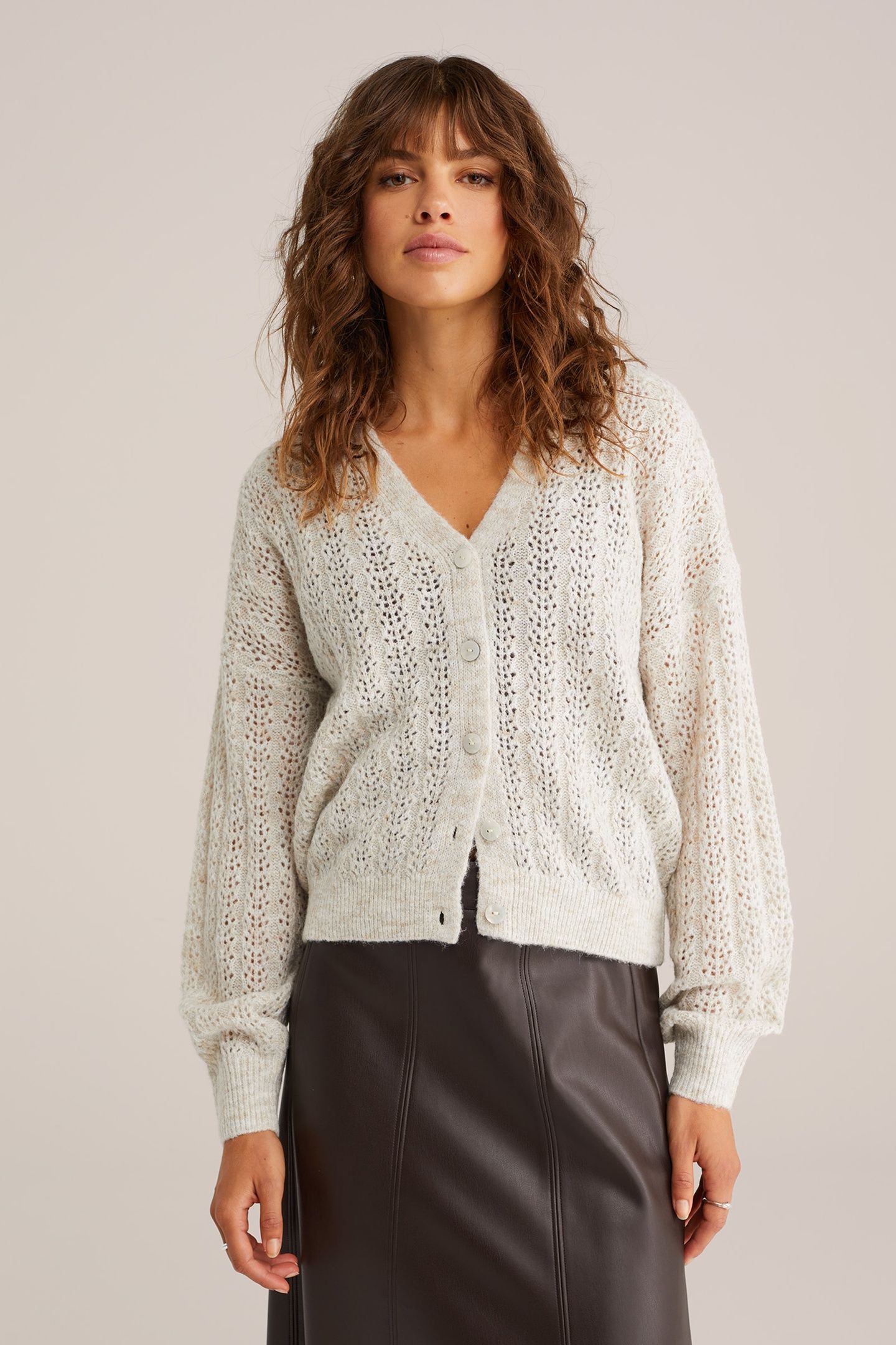 KNITTED CARDIGAN BEIGE 1