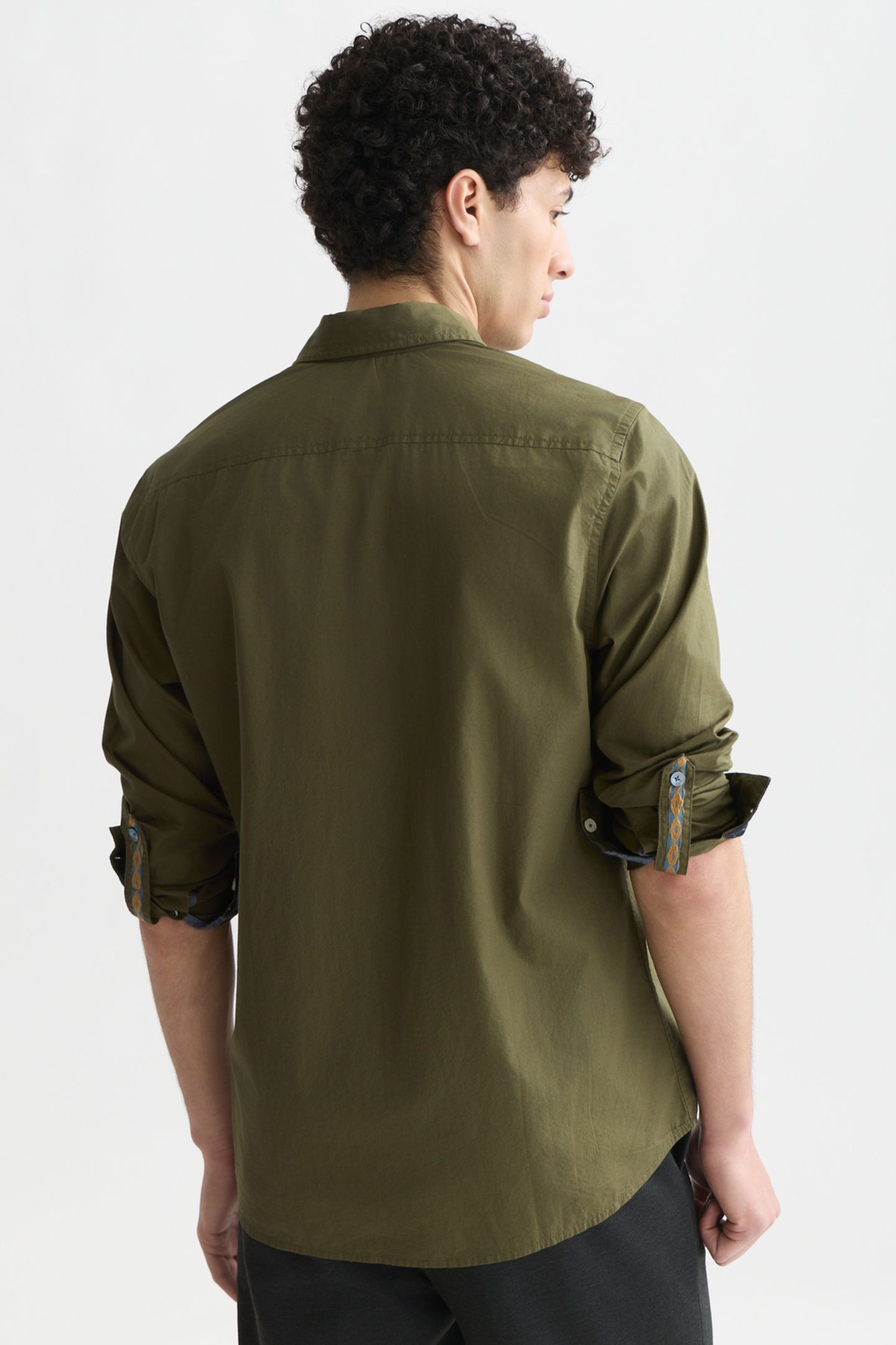 COTTON POPLIN REGULAR-FIT SHIRT OLIVE NIGHT 3