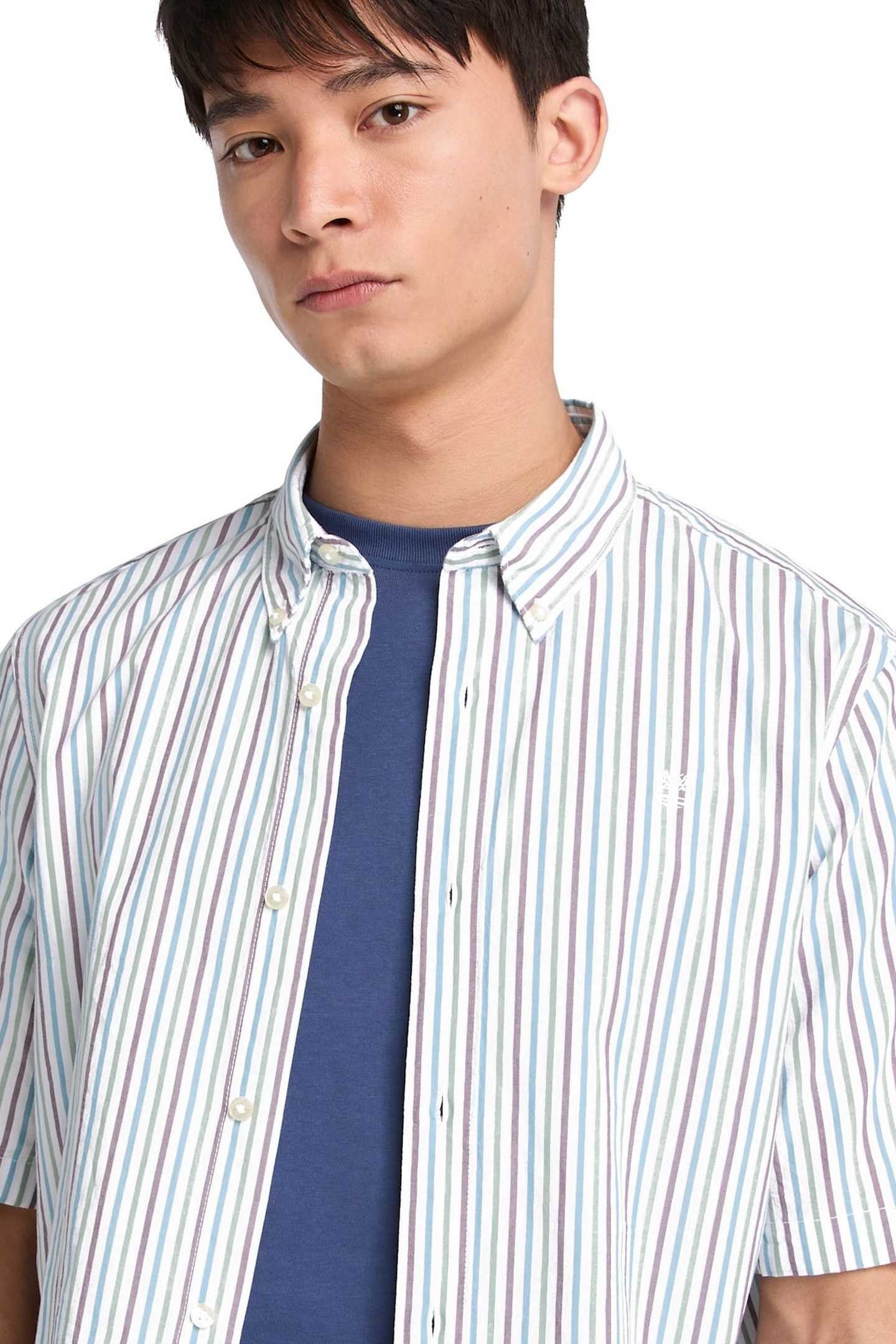 STRIPED SHORT SLEEVE SHIRT WHITE YD 3