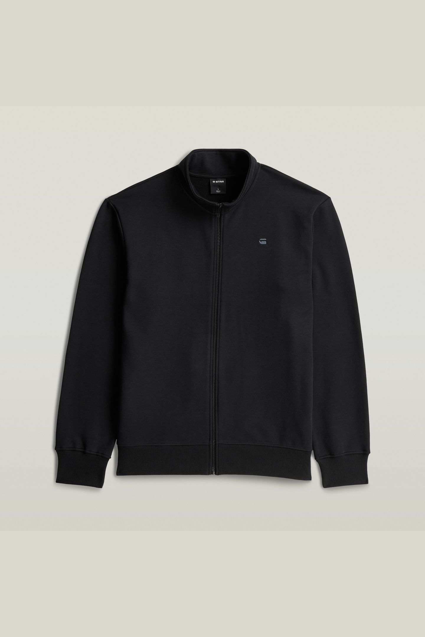 ZIP STAND UP COLLAR SWEAT L\S DK BLACK 4