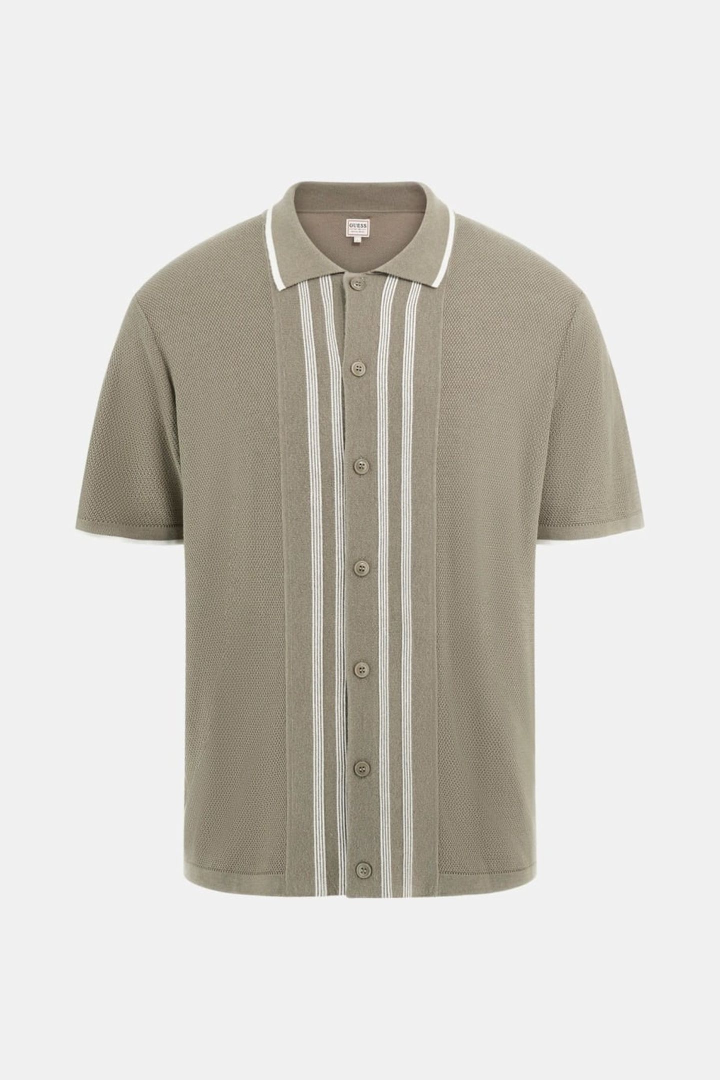 GUESS ECO SS TYLER STRIPE SWTR SAGE PLANT MULTI 4