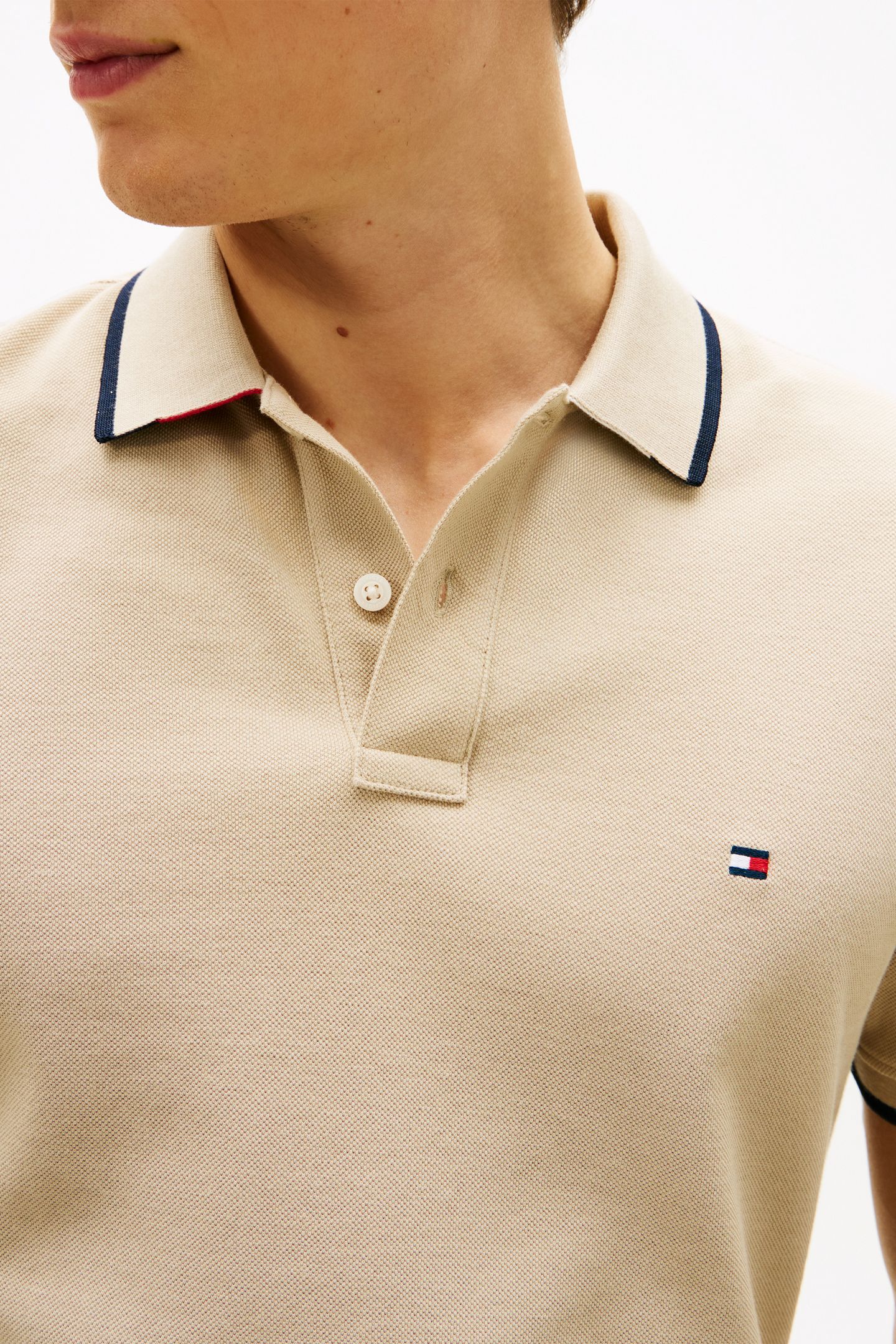PIQUE UNDERCOLLAR POLO SANDALWOOD 5