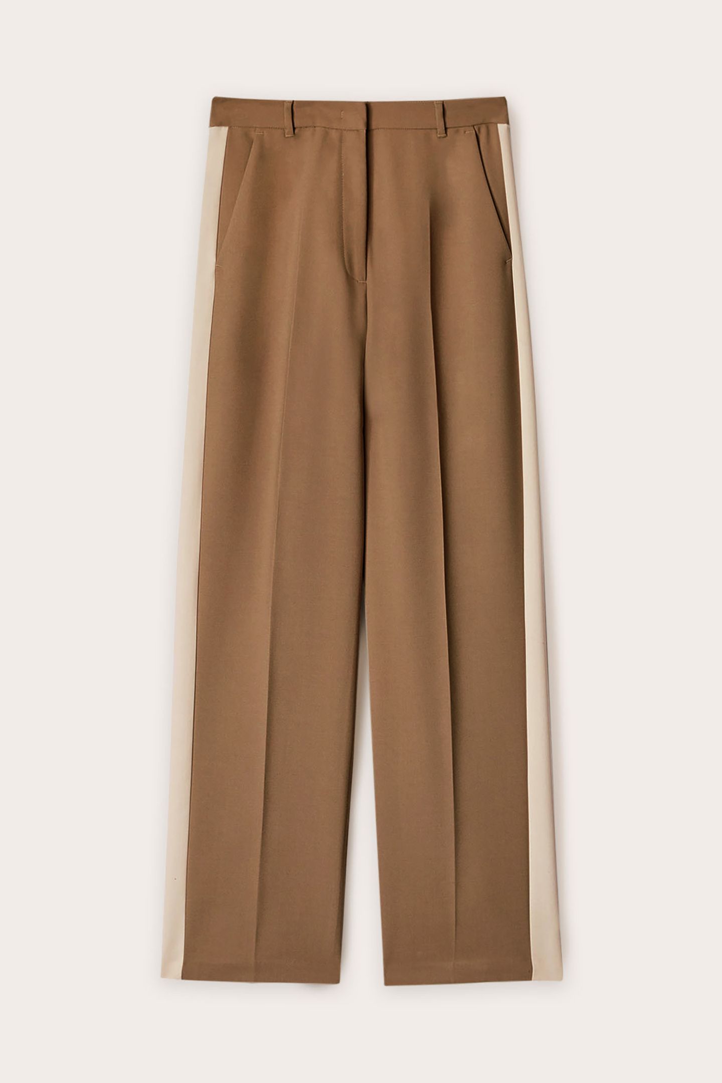 PALAZZO TROUSERS WITH SIDE BAND BROWN 4