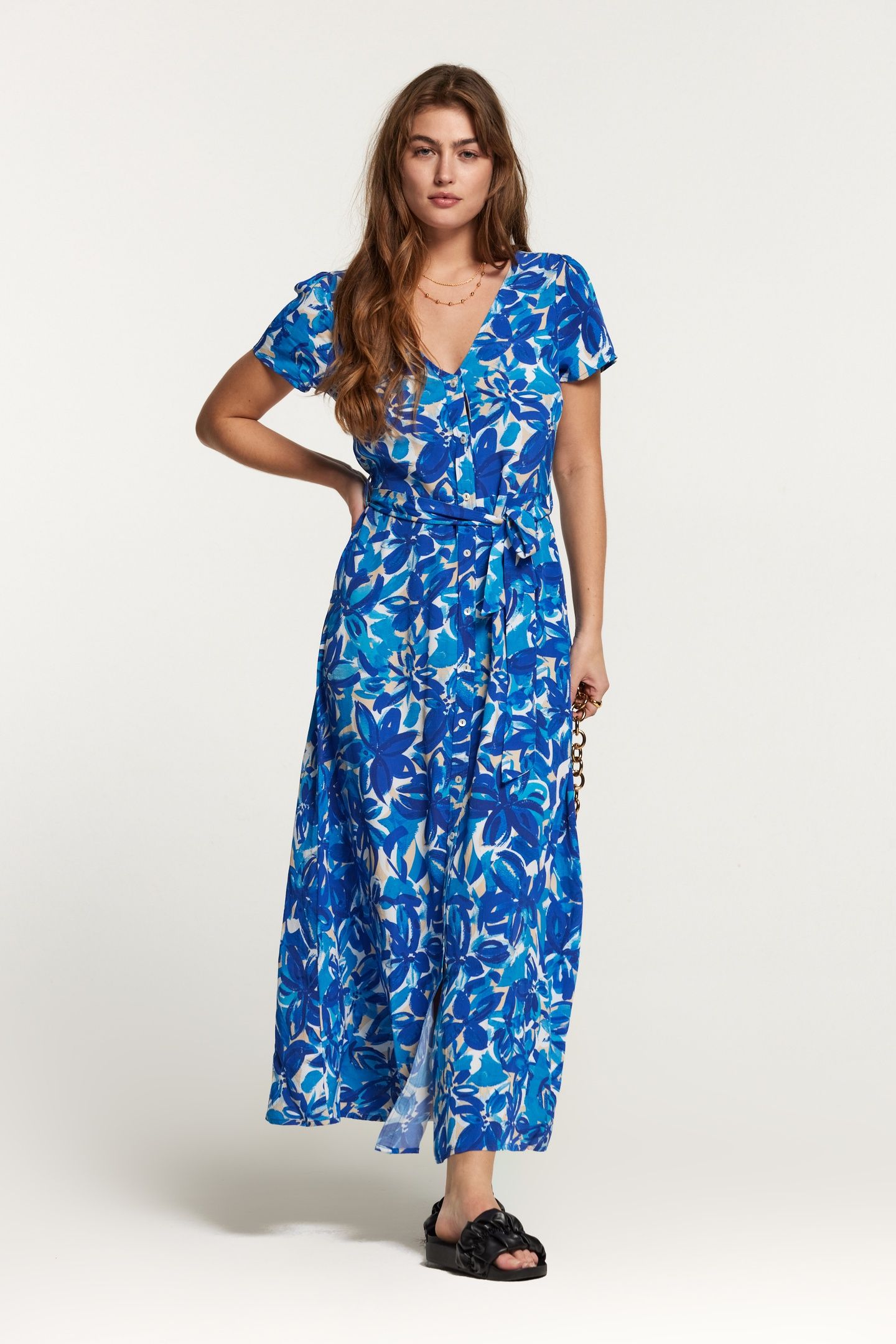 BRAZIL DRESS PAINTED FLOWER SPORTS BLUE 1