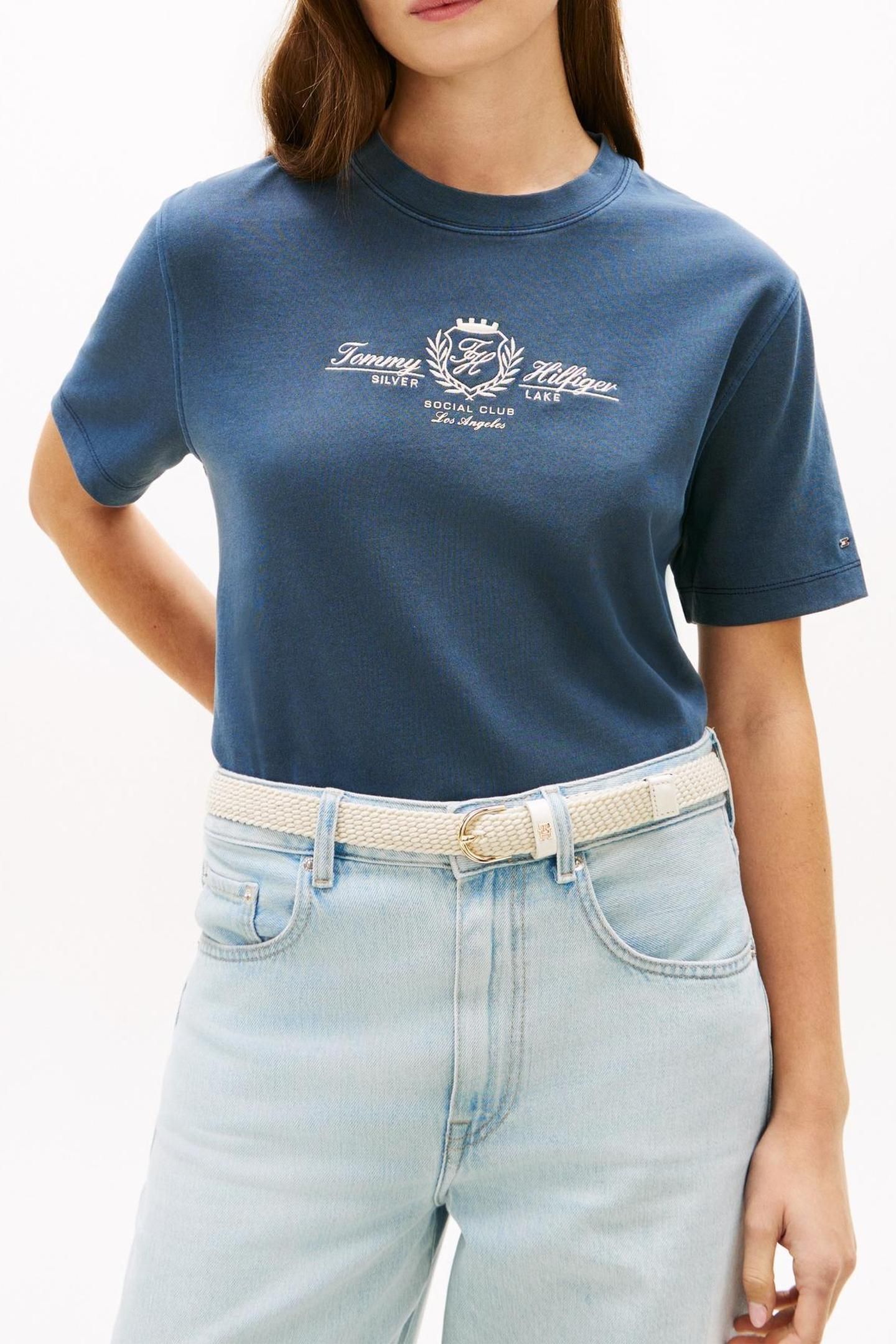 VARSITY CREST MODERN T-SHIRT DARK NIGHT NAVY 1