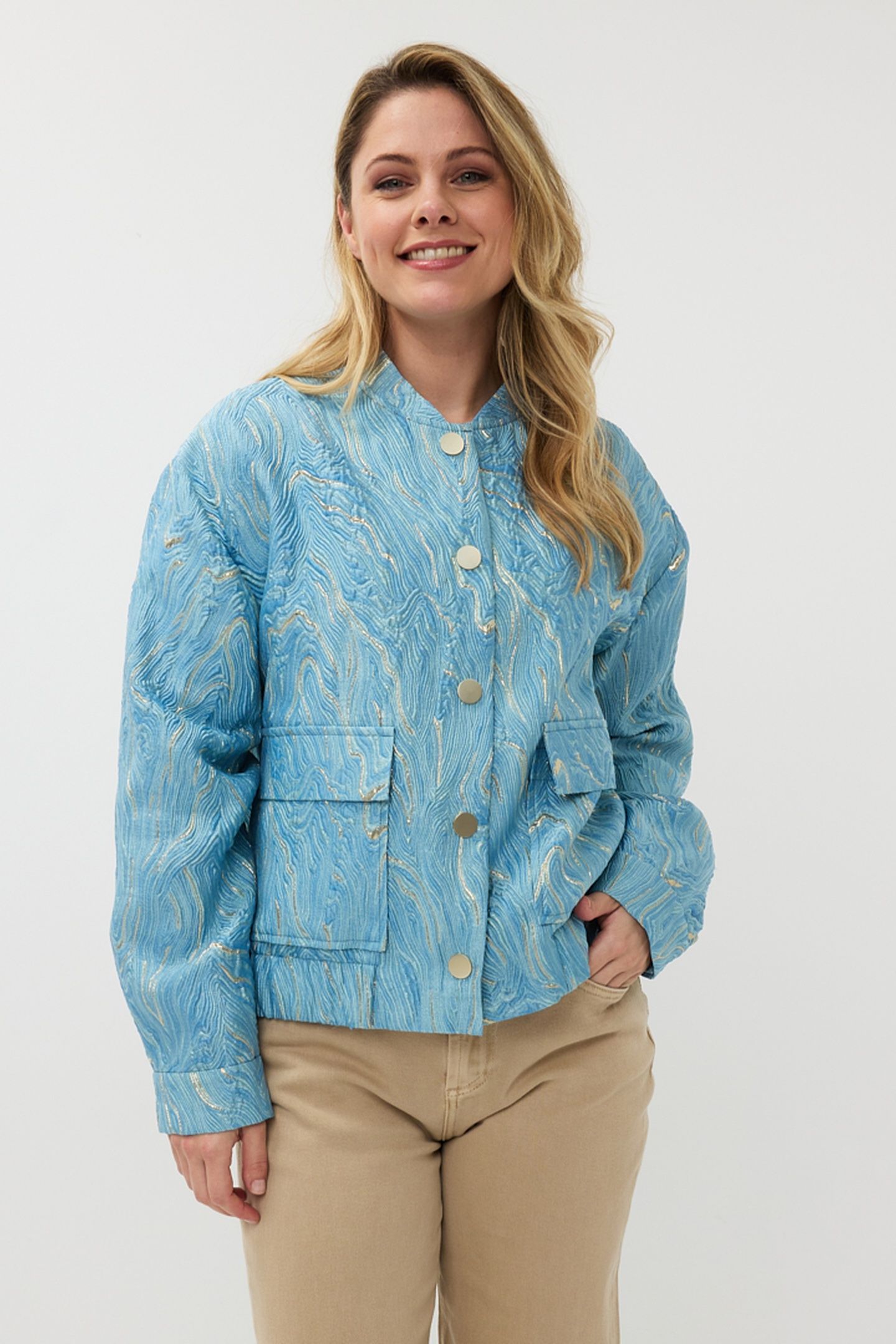 JACKET BOMBER JACQUARD BLUE 3