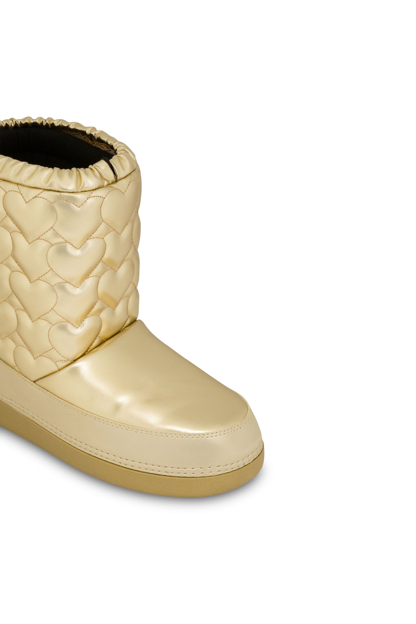 HEART QUILTED LAMINATED SNOW BOOTS GOLD 3