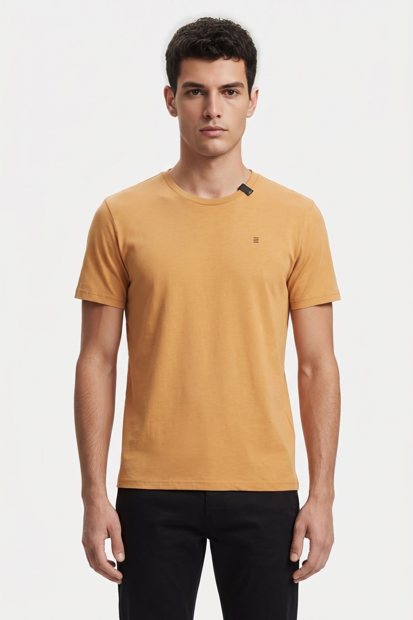 T-SHIRT CREWNECK SOLID BASIC YELLOW 1