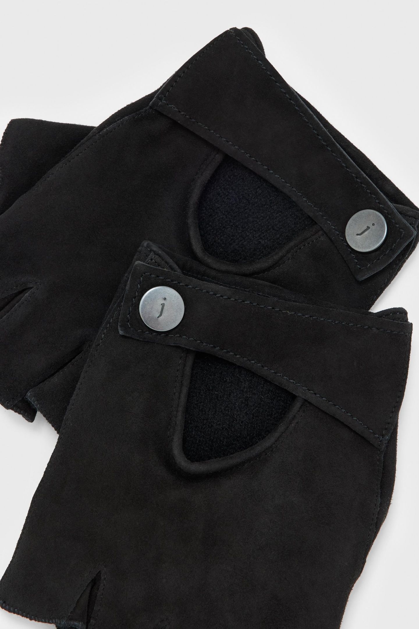 FINGERLESS SUEDE GLOVES BLACK 2