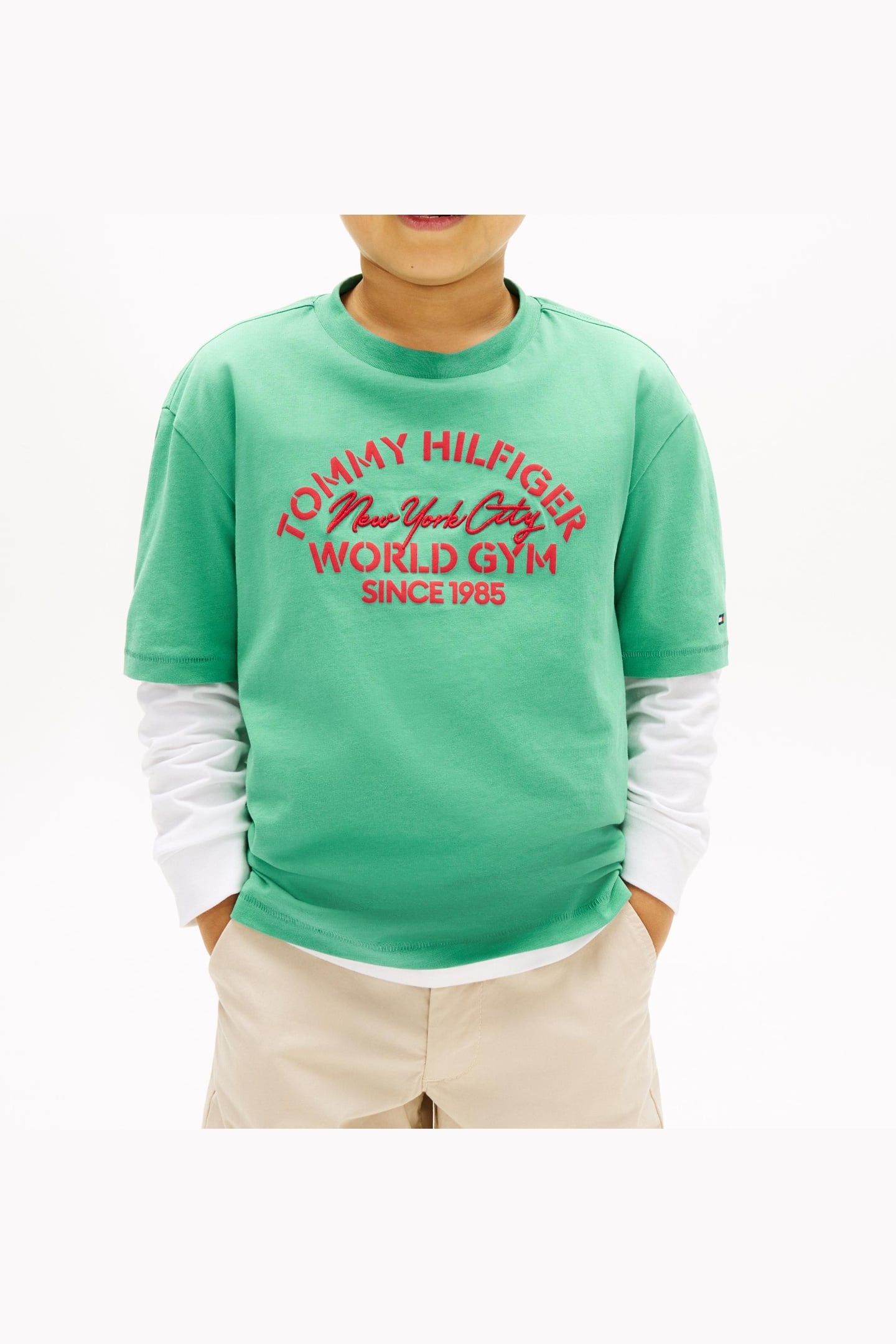 BOYS TOMMY HILFIGER NYC T-SHIRT BAHAMA GREEN 1