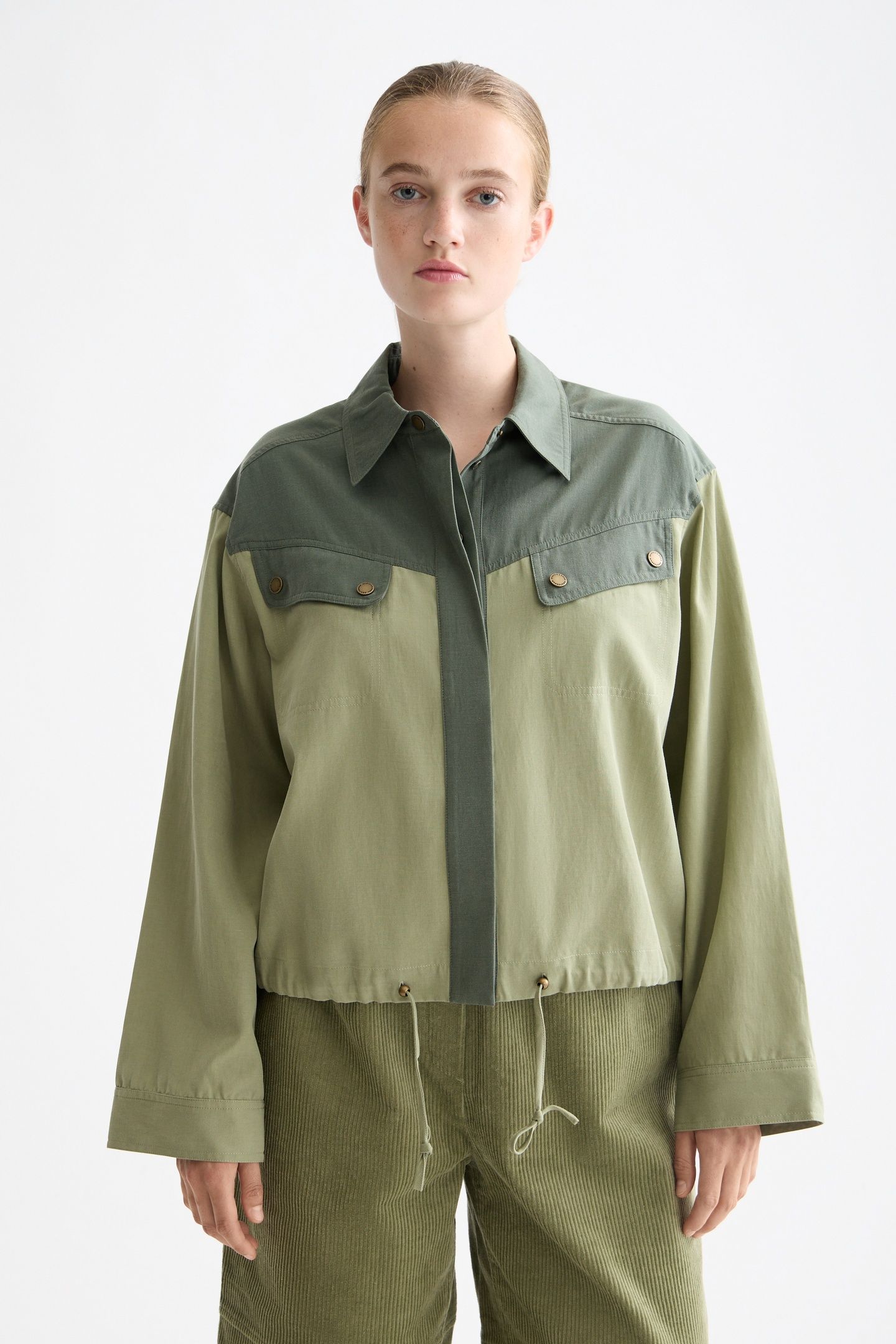 CONTRAST COLOUR SHIRT THYME 1