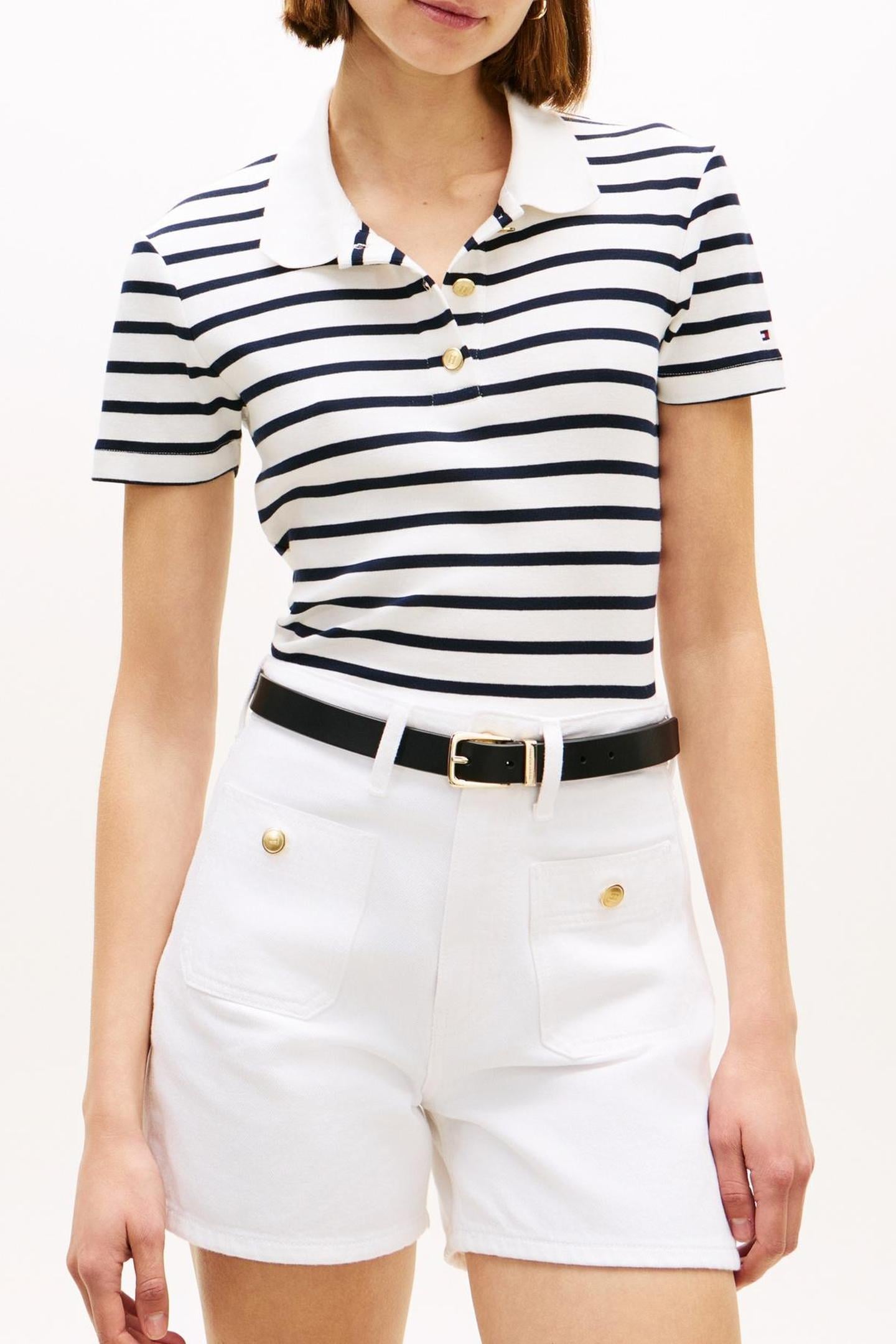 GOLD BUTTON SLIM SS BRETON STP ECRU/DARK NIGHT NAVY 2