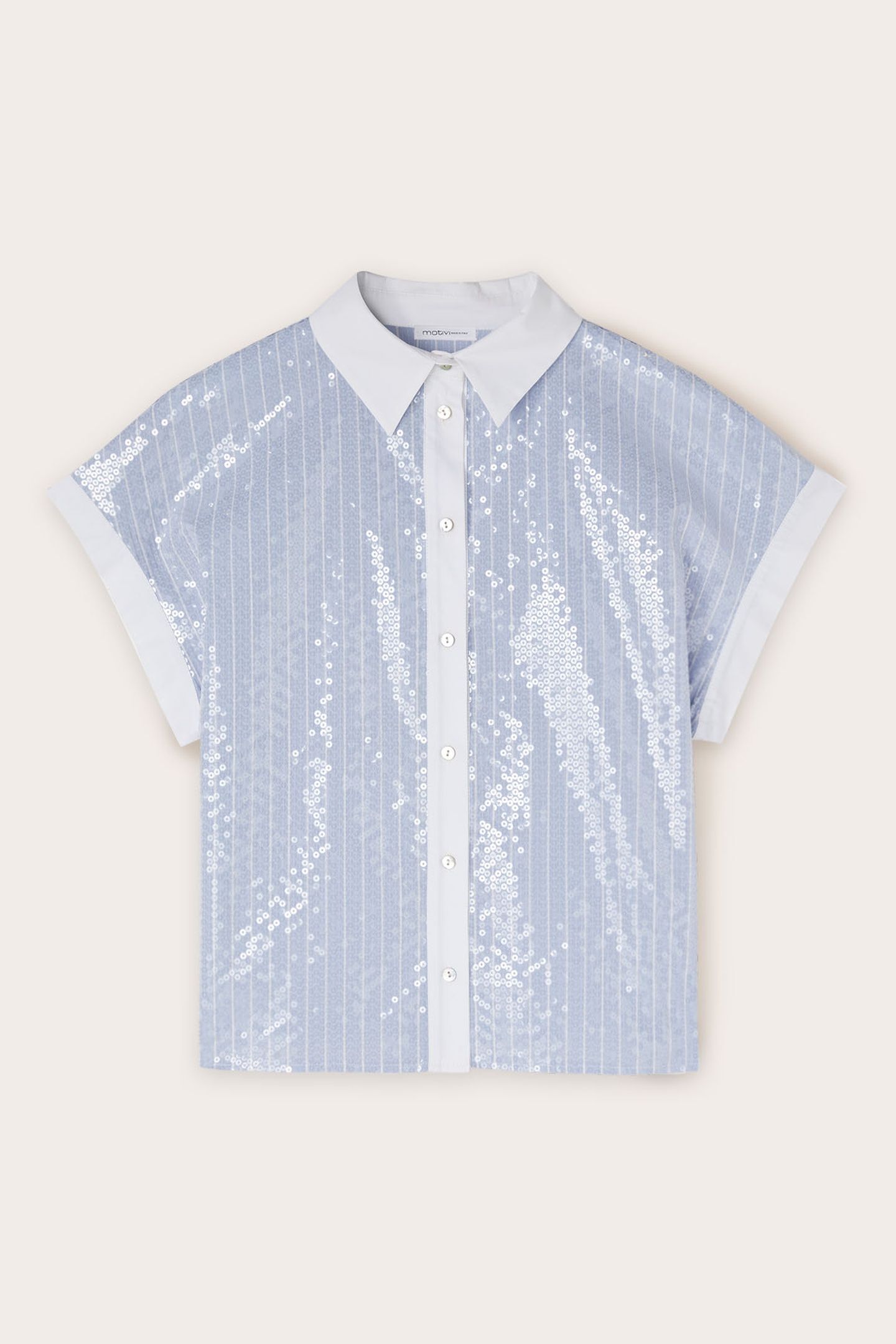 FULL-SEQUIN STRIPED SHIRT LIGHT BLUE 4