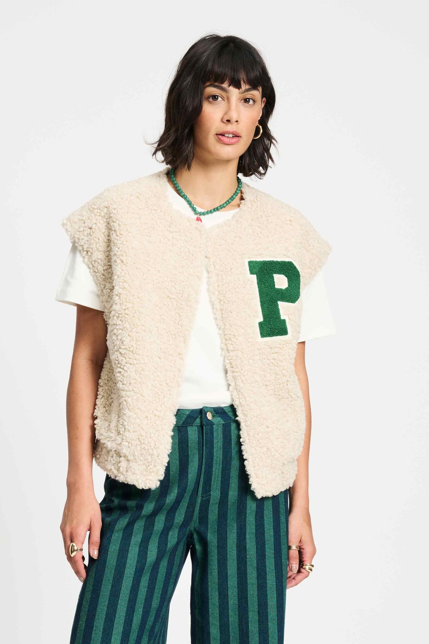GILET - TEDDY BASEBALL ECRU 3