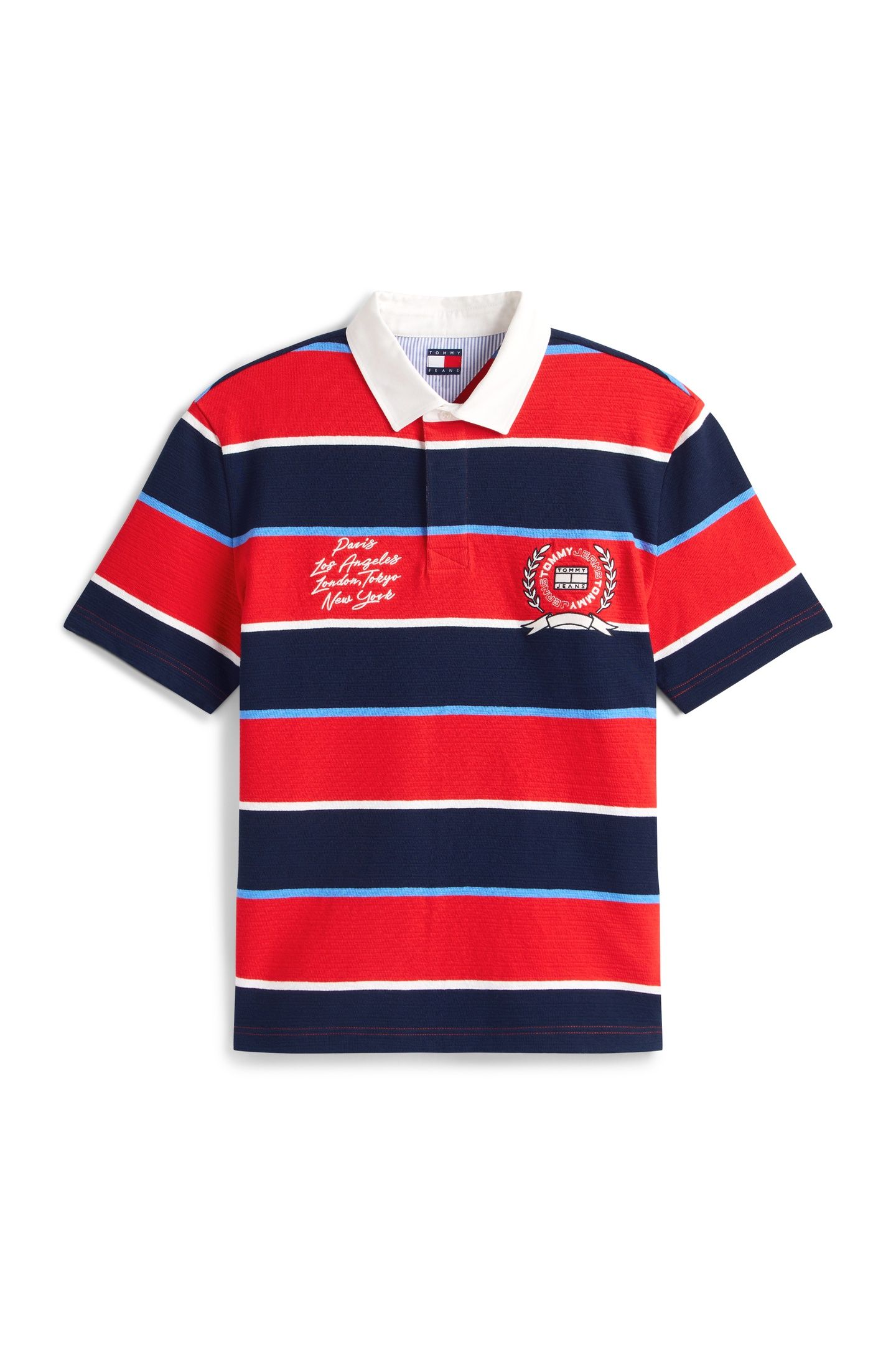 TJM RELAXED SS STRIPE POLO RAPID RED STRIPE 4