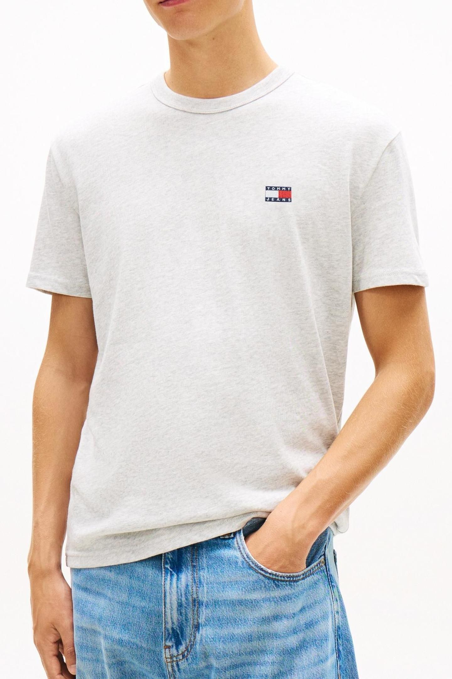 TJM REGULAR BADGE TEE ICE GREY HEATHER 1