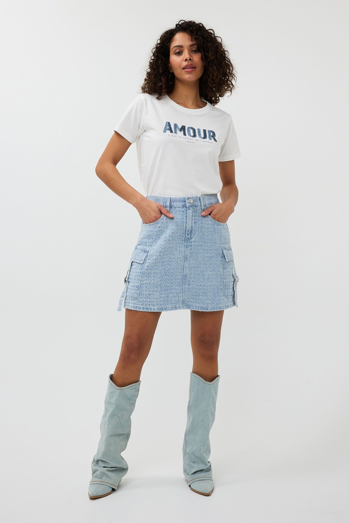 SKIRT JEANS DAMAGED LIGHT BLUE 2