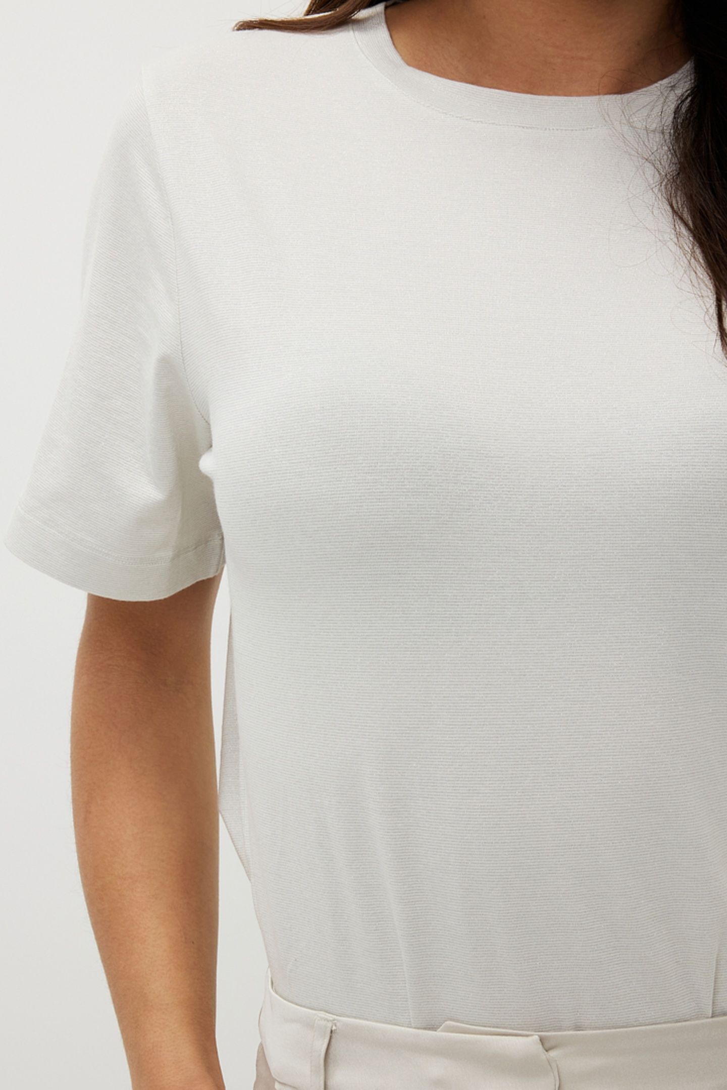 T-SHIRT S/SLVE WIDE FIT LUREX LIGHT STONE 7