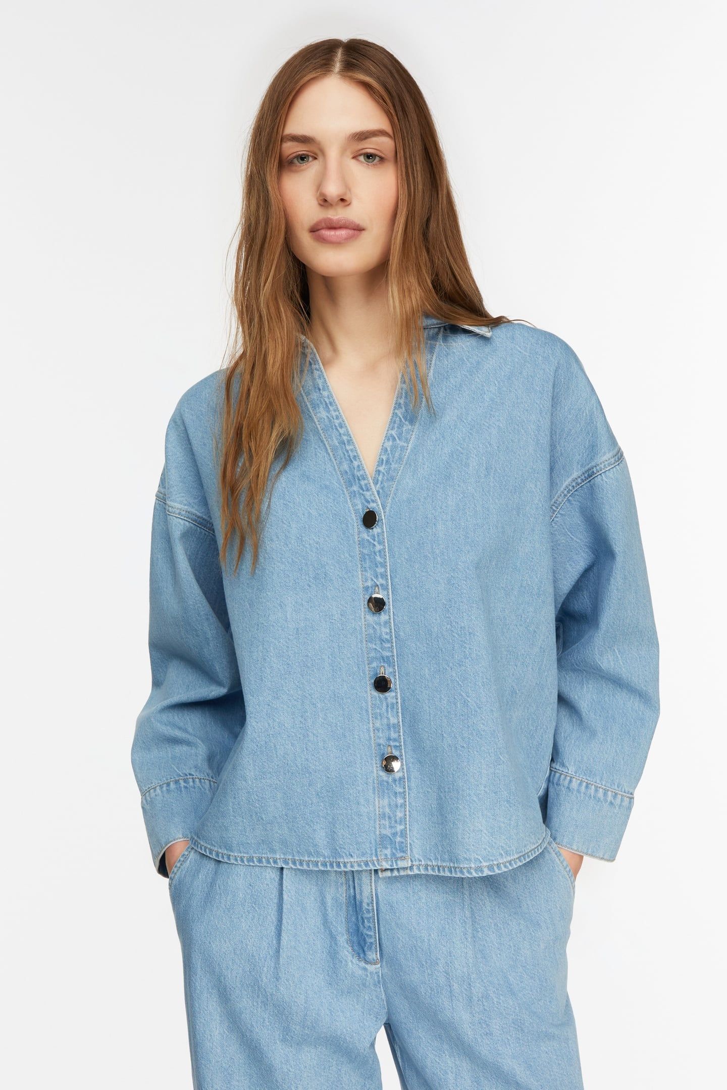 COMMA BLOUSES BLUE DENIM 1