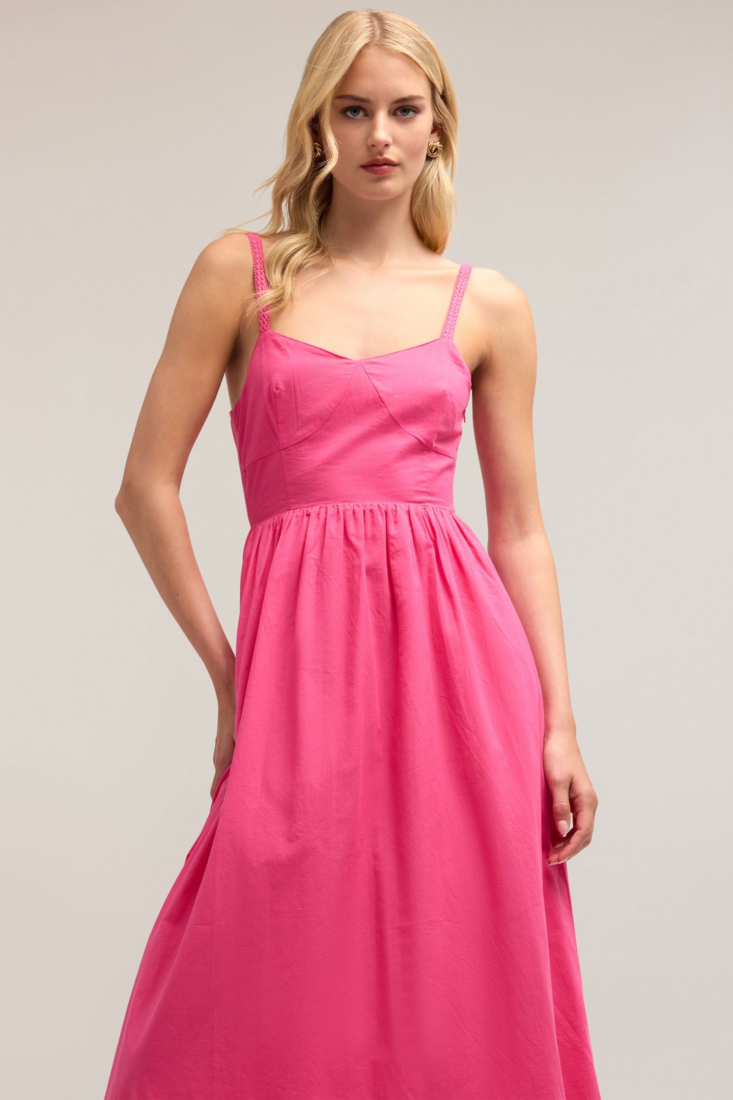 VOILE DRESS WITH BACK CUT-OUT FUCHSIA 3