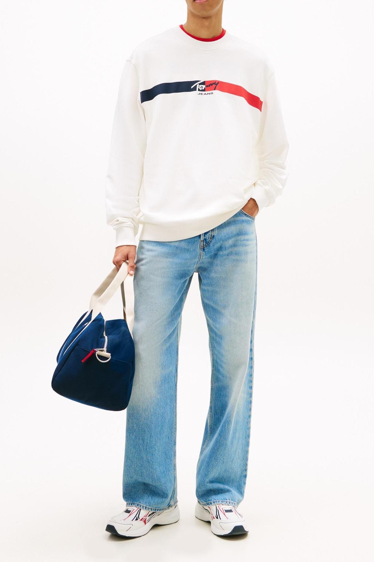 TJM REGULAR SIGN STRIPE SWEATSHIRT ECRU 2