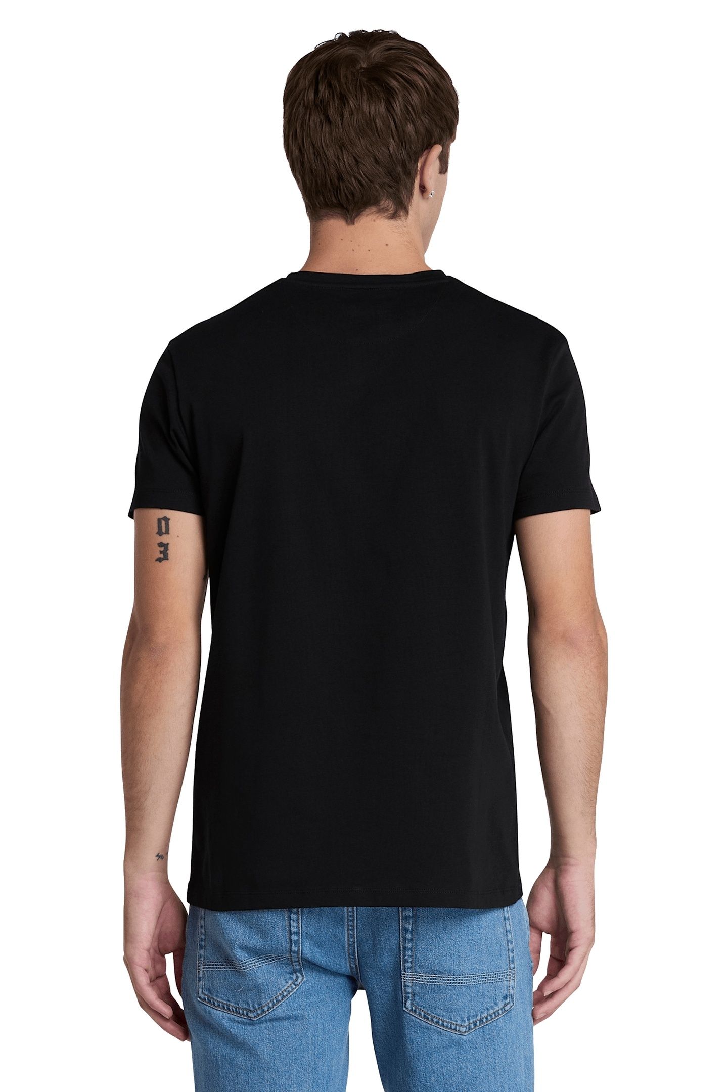 V NECK SHORT SLEEVE TEE BLACK 2