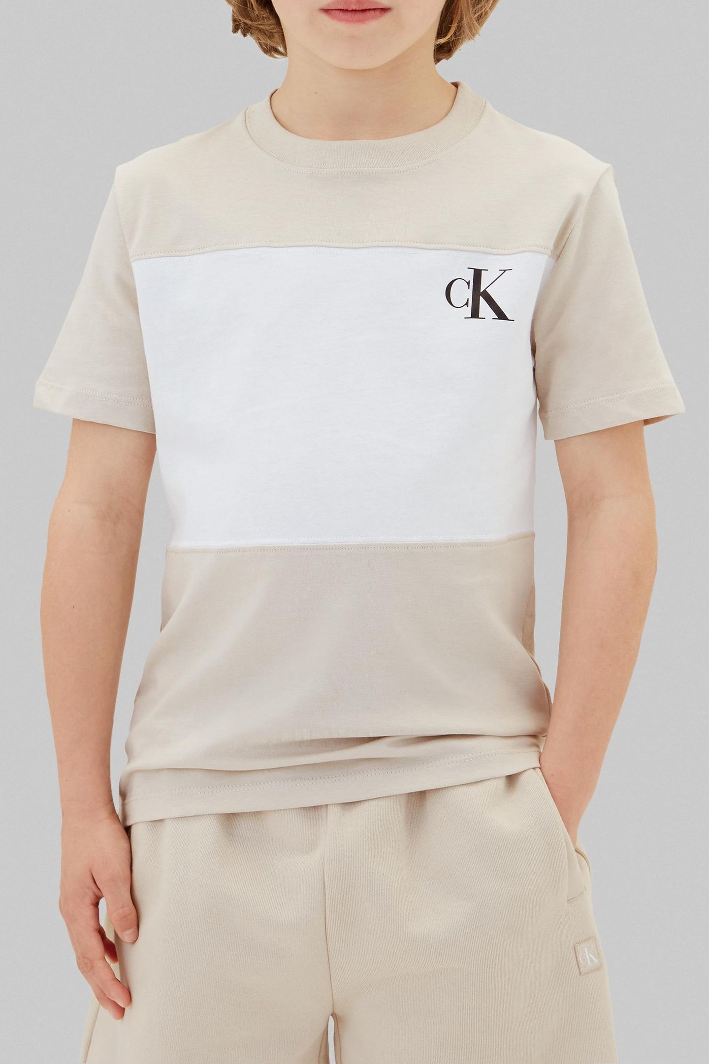 BOYS COLOR BLOCK 2-PACK T-SHIRTS OATMEAL 1