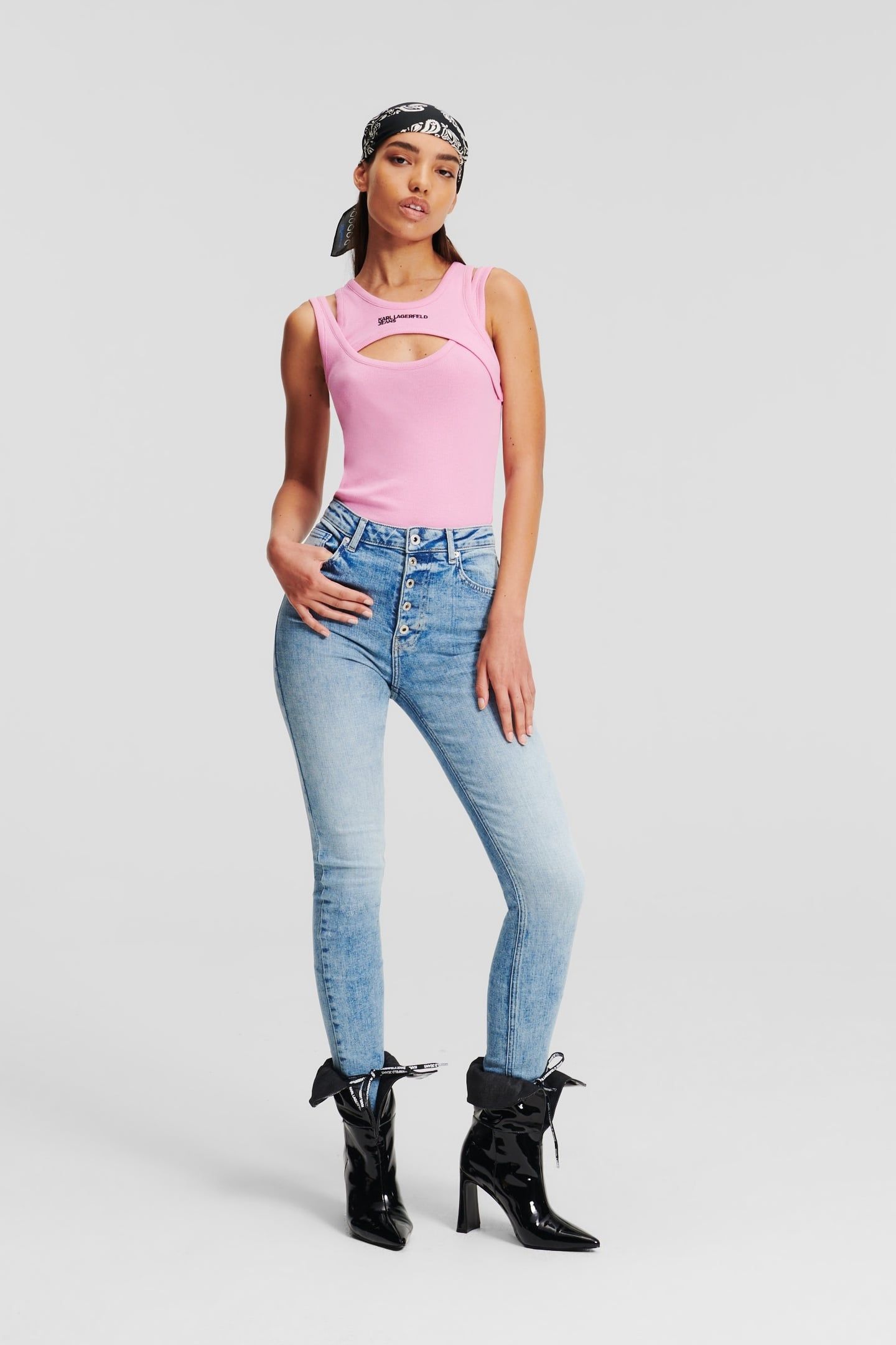 KLJ HR SKINNY SHANK DENIM VISUAL BLUE 1