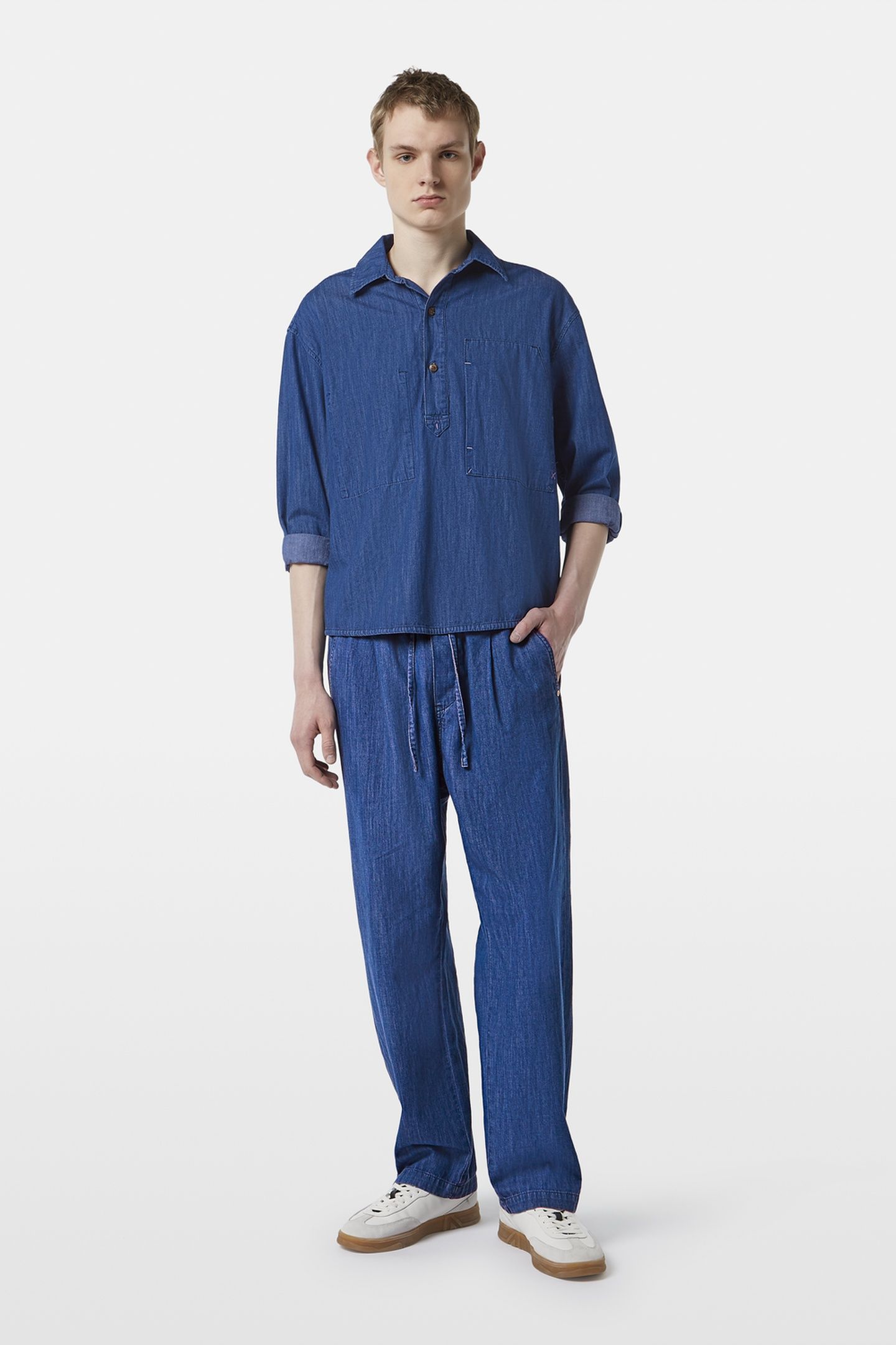 SPORTY LIGHTWEIGHT DENIM BEACH PANT WASHED INDIGO 3