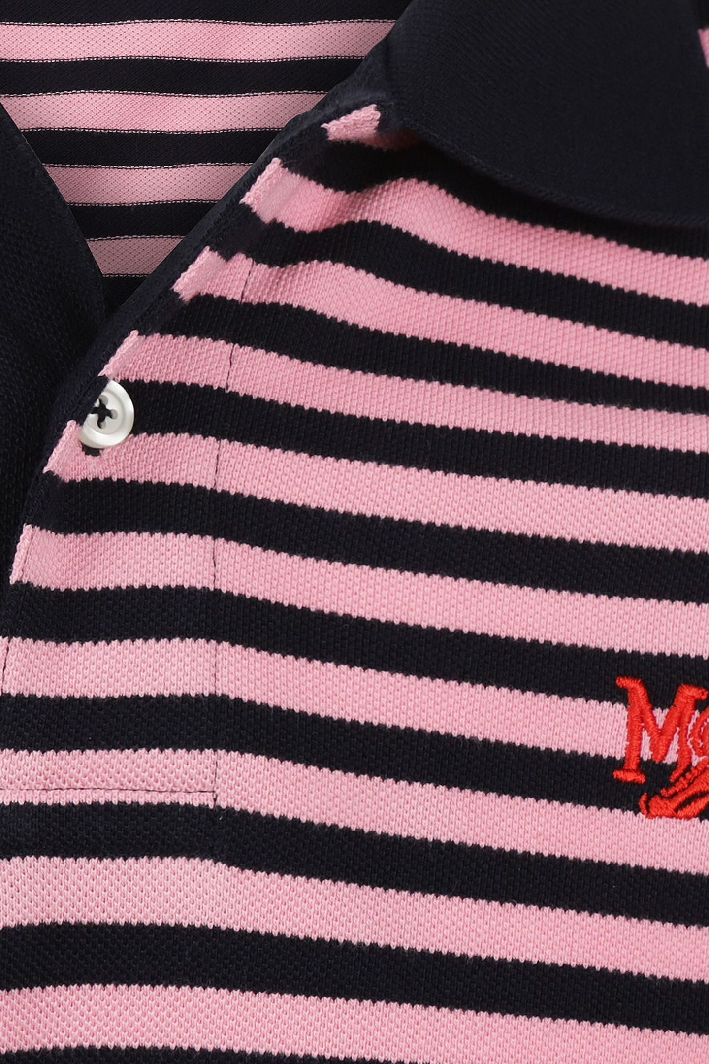 PIQUE STRIPE POLO PINK 3