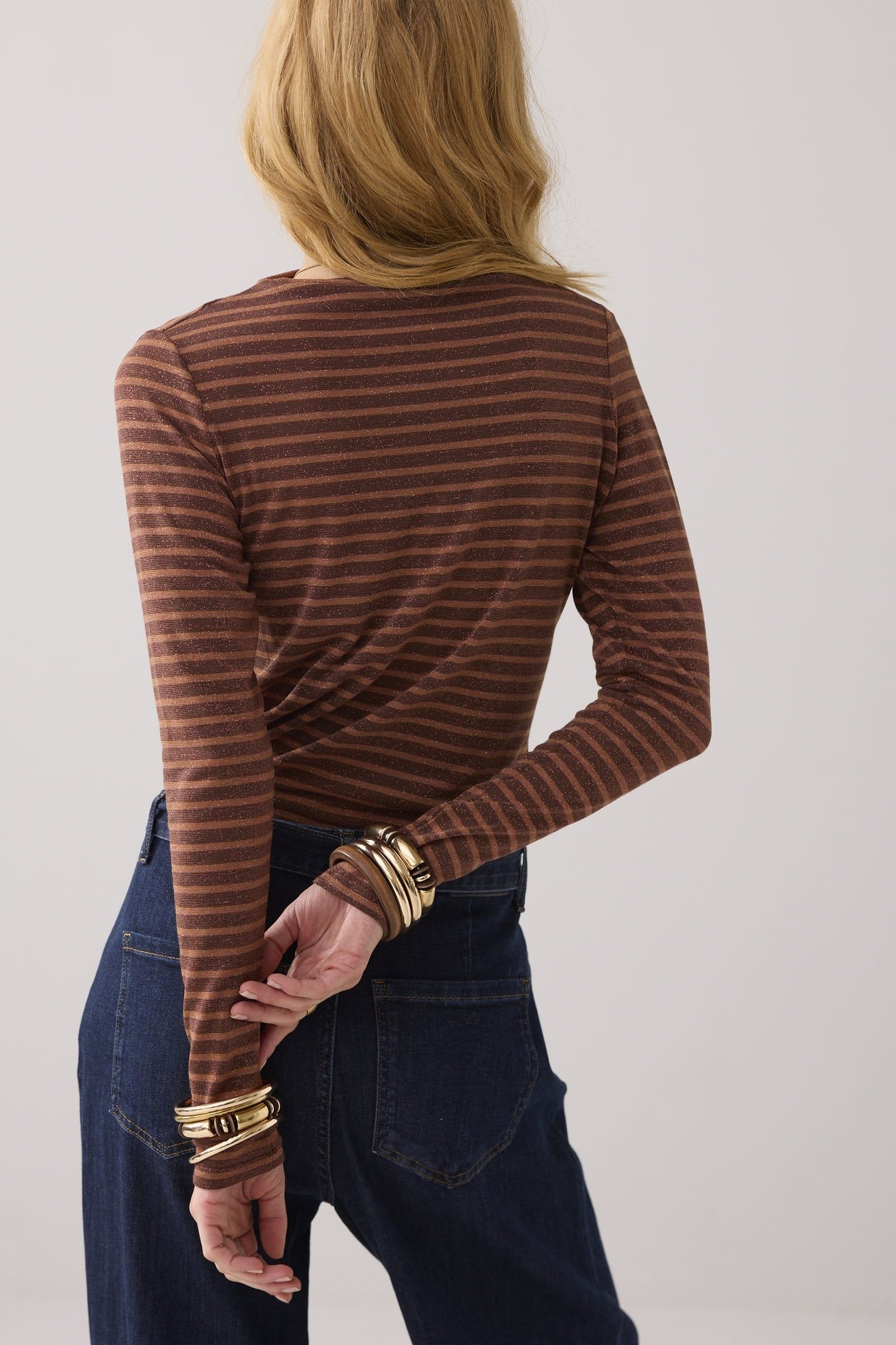 STRIPE LUREX LONGSLEEVE CACAO 2