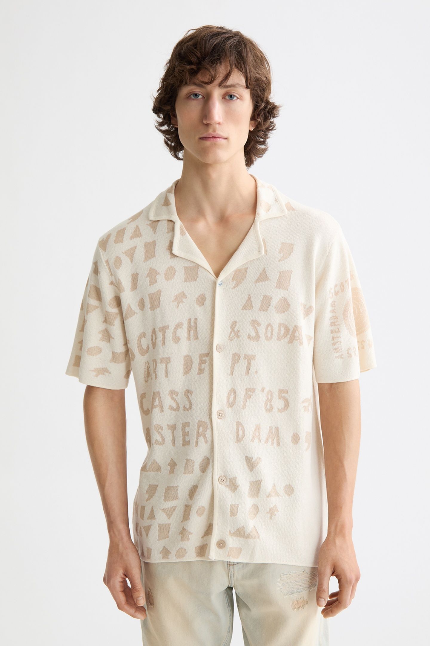 JACQUARD KNITTED SHIRT EGGNOG 2