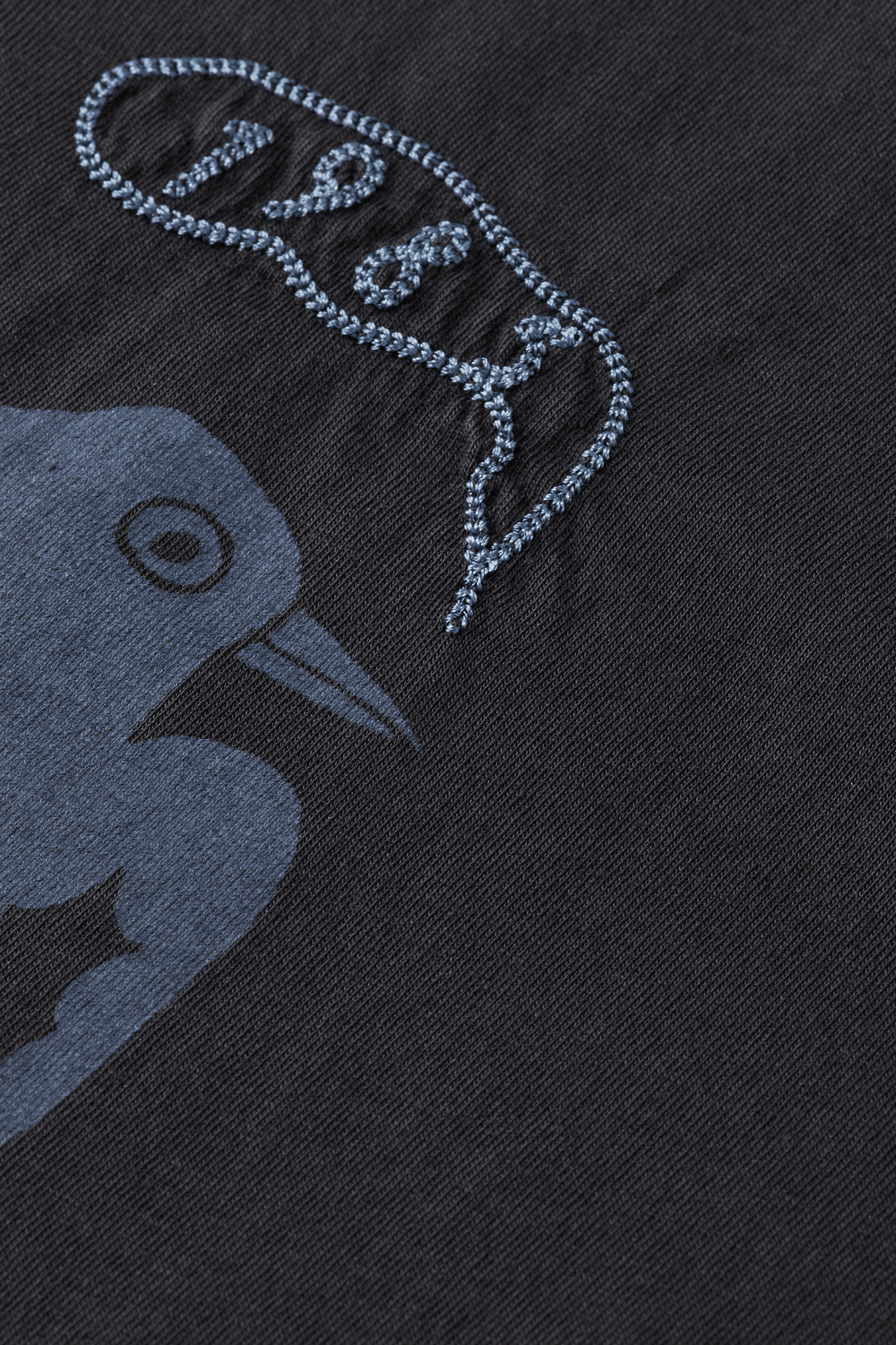 WASHED LOOSE FIT T-SHIRT WITH FRONT ARTWORK CHARCOAL ART 7