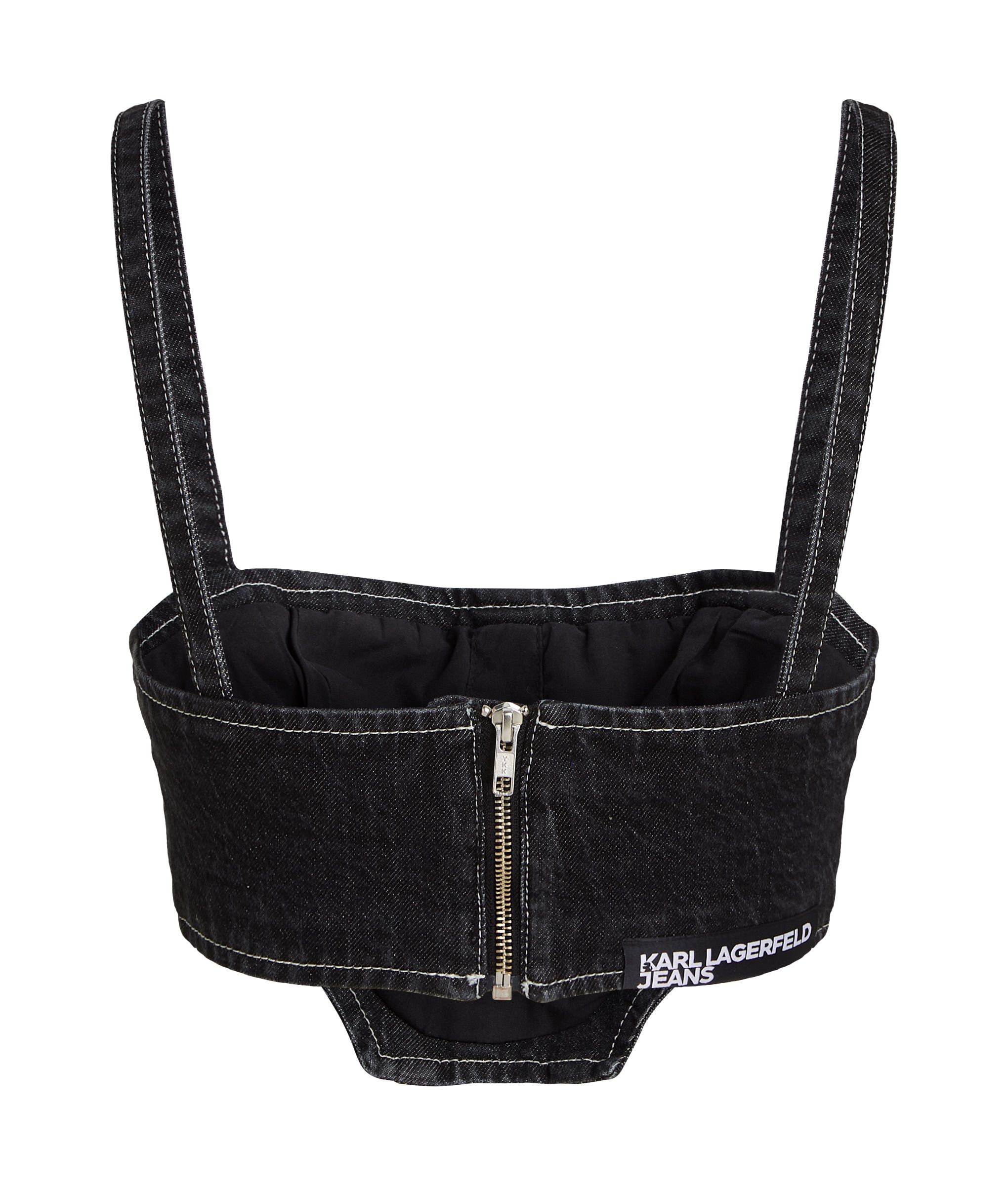 KLJ DENIM BUSTIER WASHED BLACK CONTRAST 6