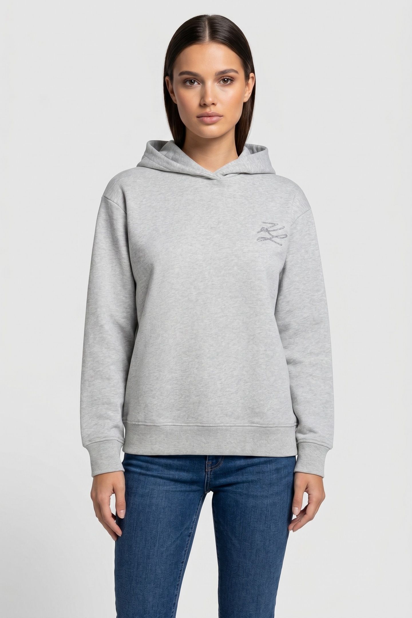 AUTOGRAPH SEQUINS HOODIE LIGHT GREY MELANGE 1