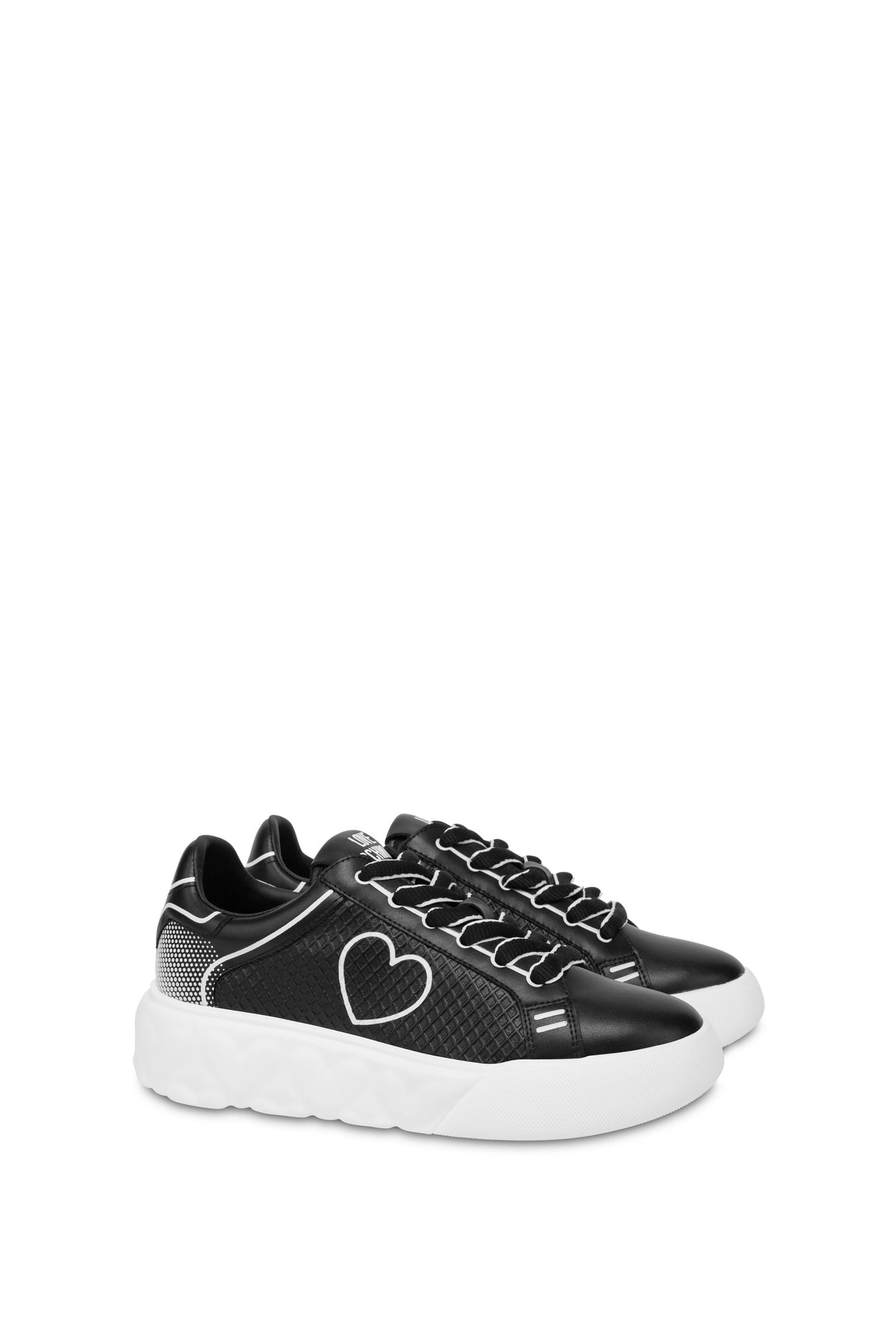 HEART LOVE CALFSKIN SNEAKERS BLACK 2