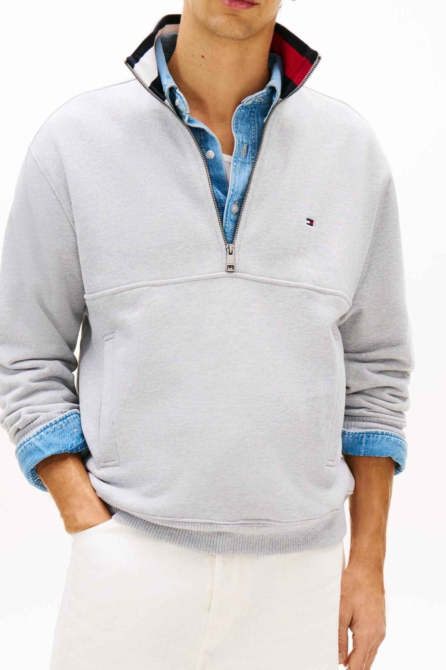 FLAG 1/4 ZIP LIGHT GREY HEATHER 2