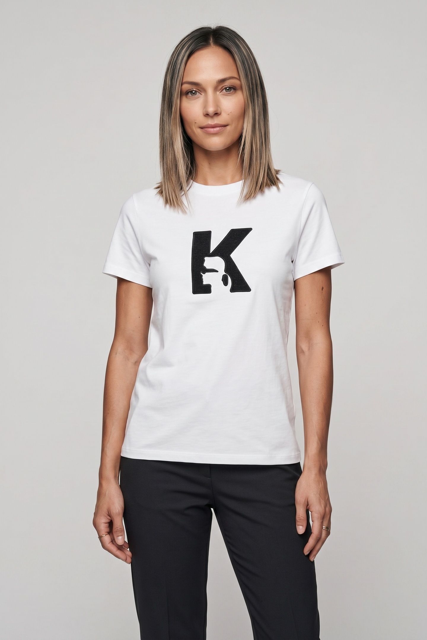 K LOGO BOUCLE T-SHIRT WHITE 1