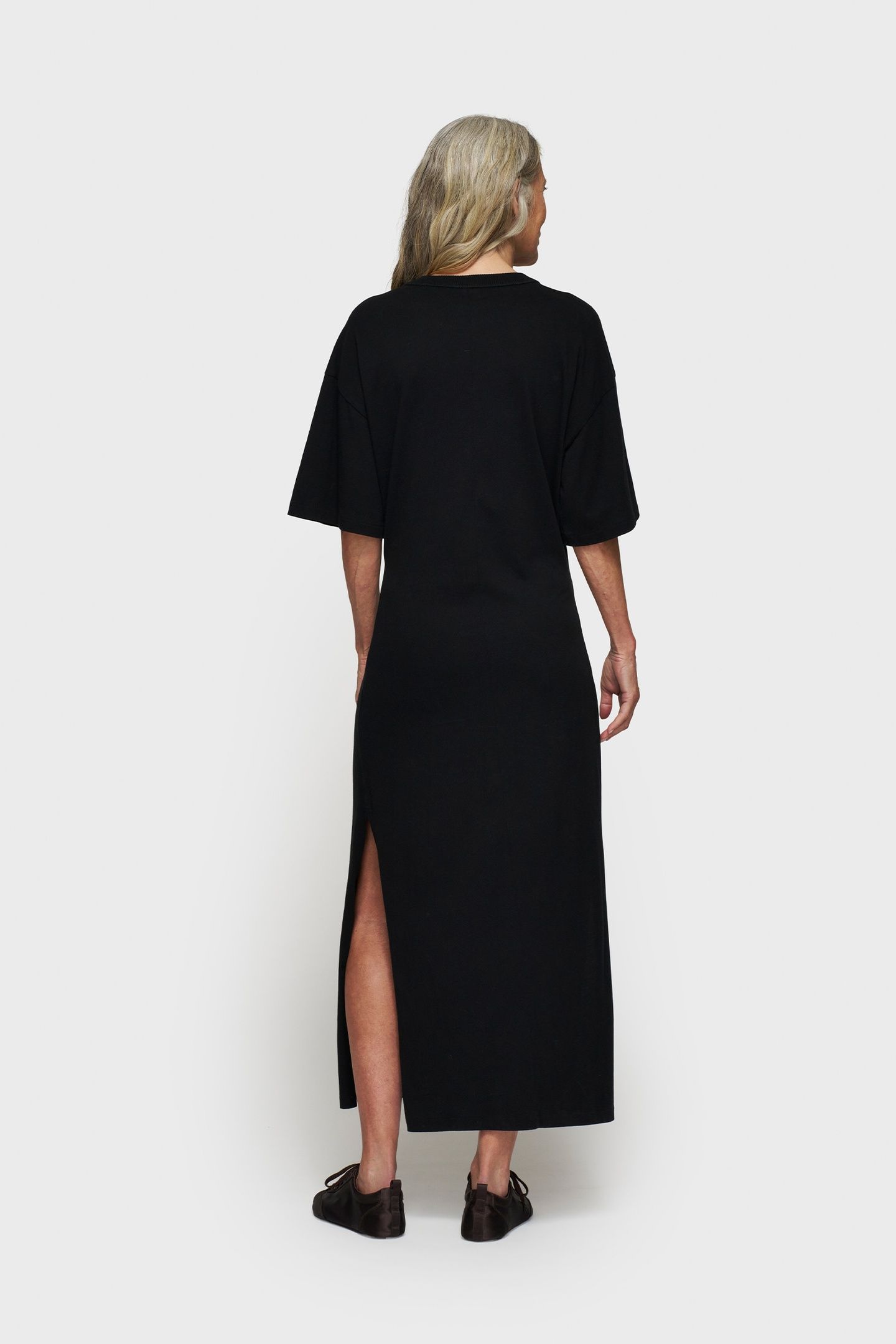 TEE DRESS GATHERING BLACK 4