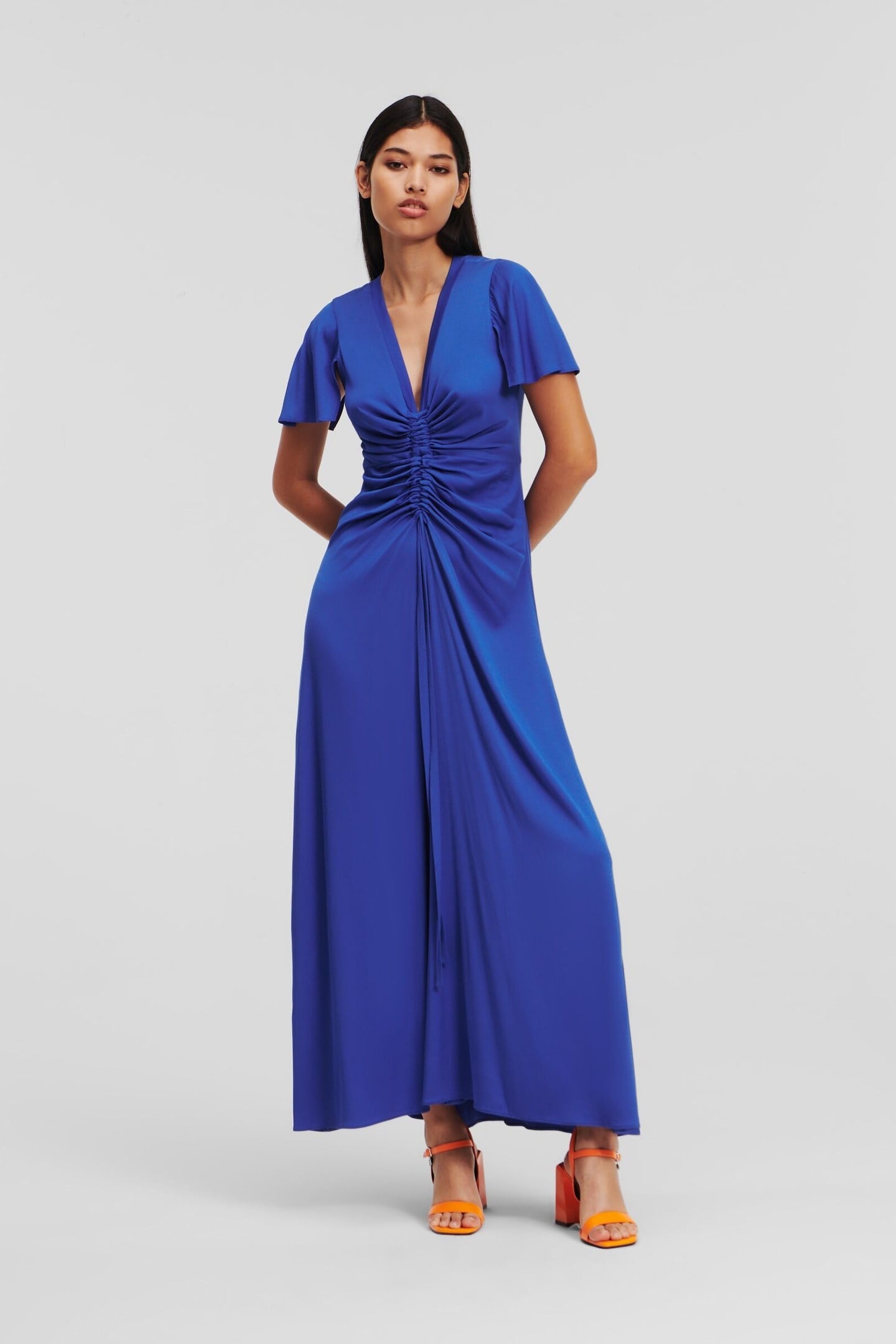 ROUCHED MAXI DRESS DAZZLING BLUE 1
