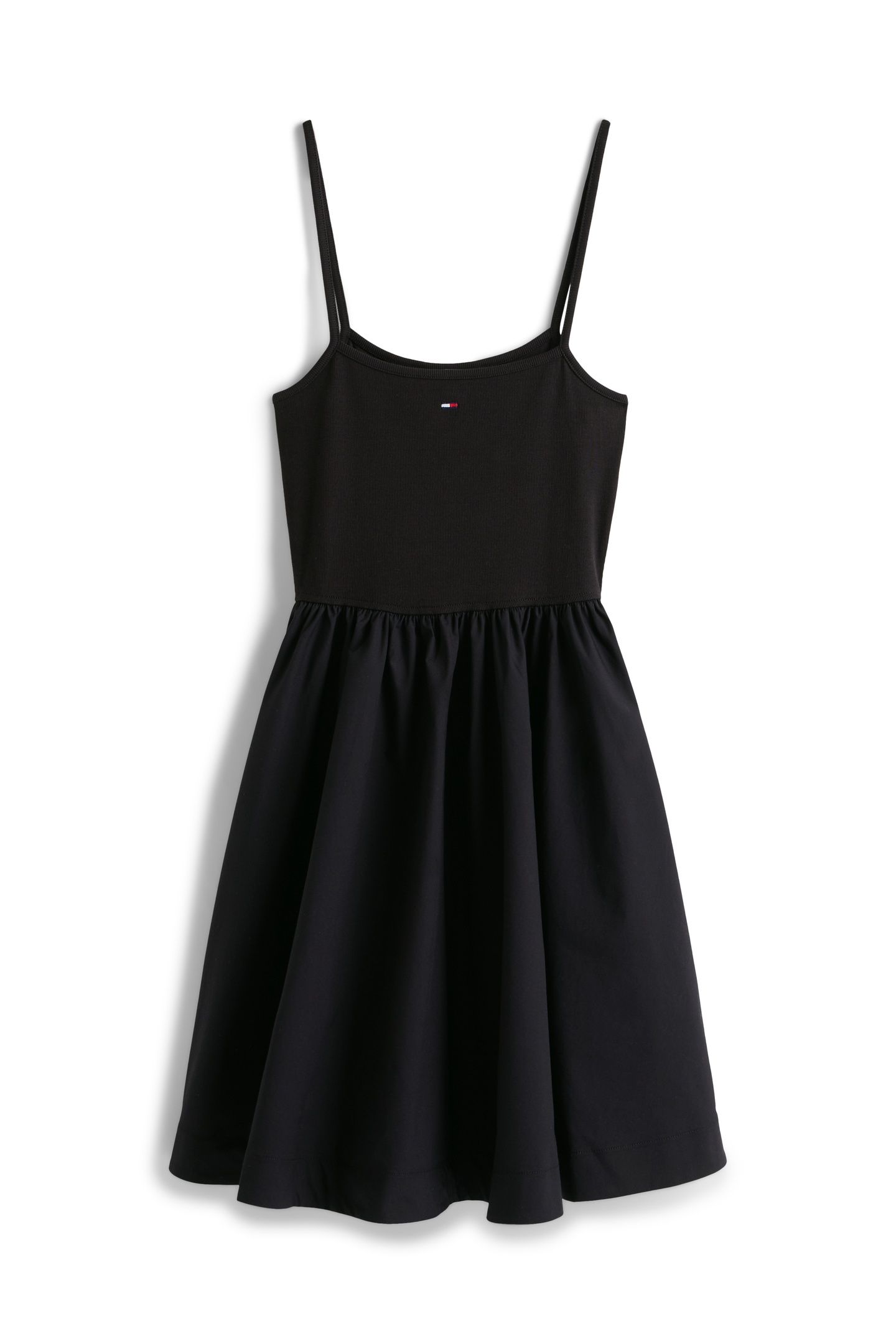 TJW RIB POPLIN MIX DRESS BLACK 4