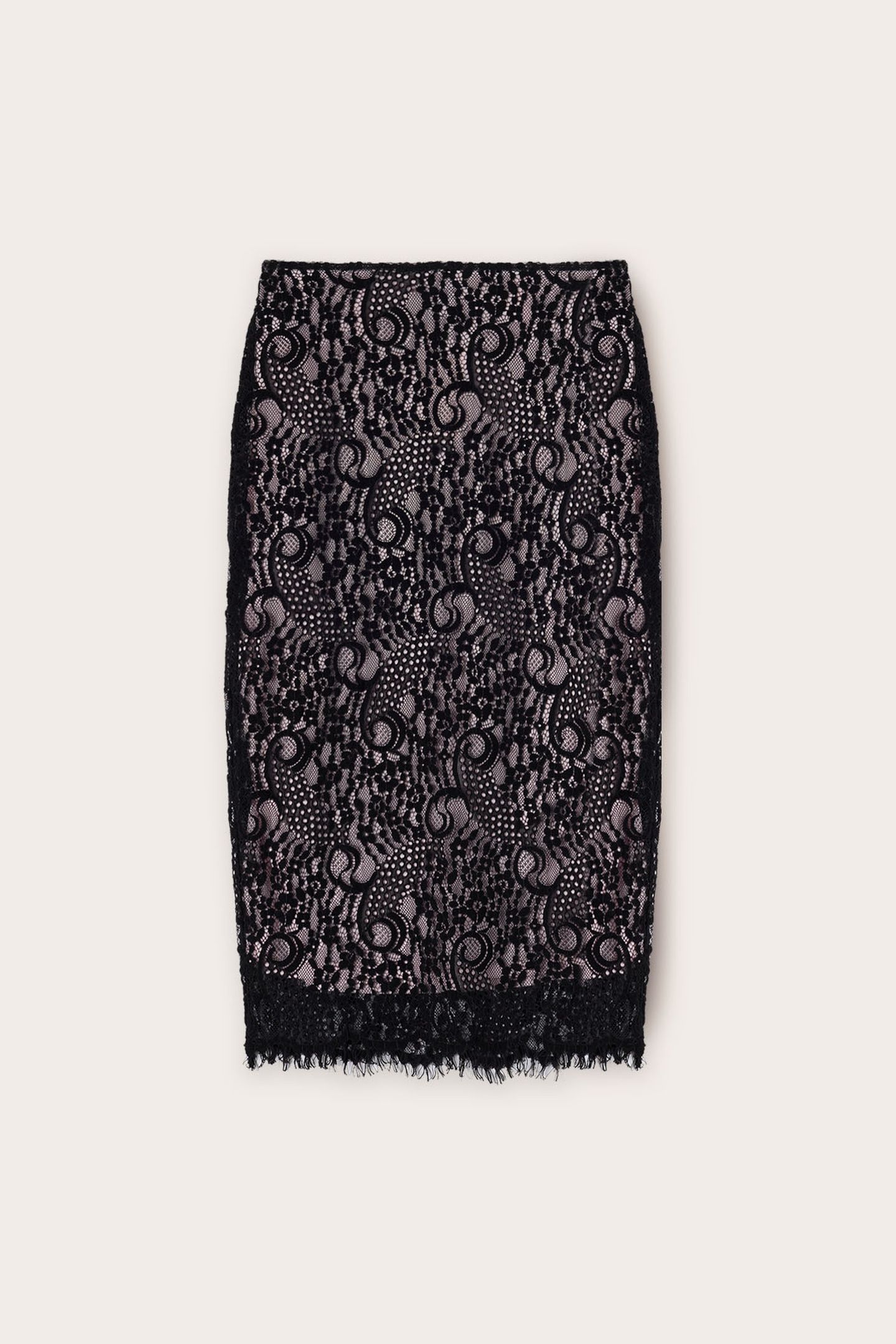 MIDI MACRAME LACE SKIRT BLACK 4