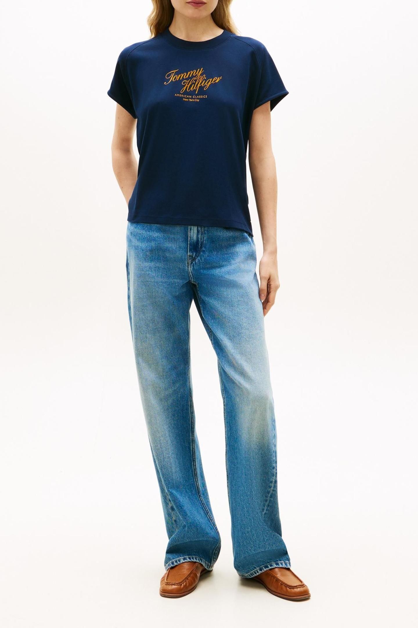 SEASONAL SCRIPT CAP T-SHIRT DARK NIGHT NAVY 2