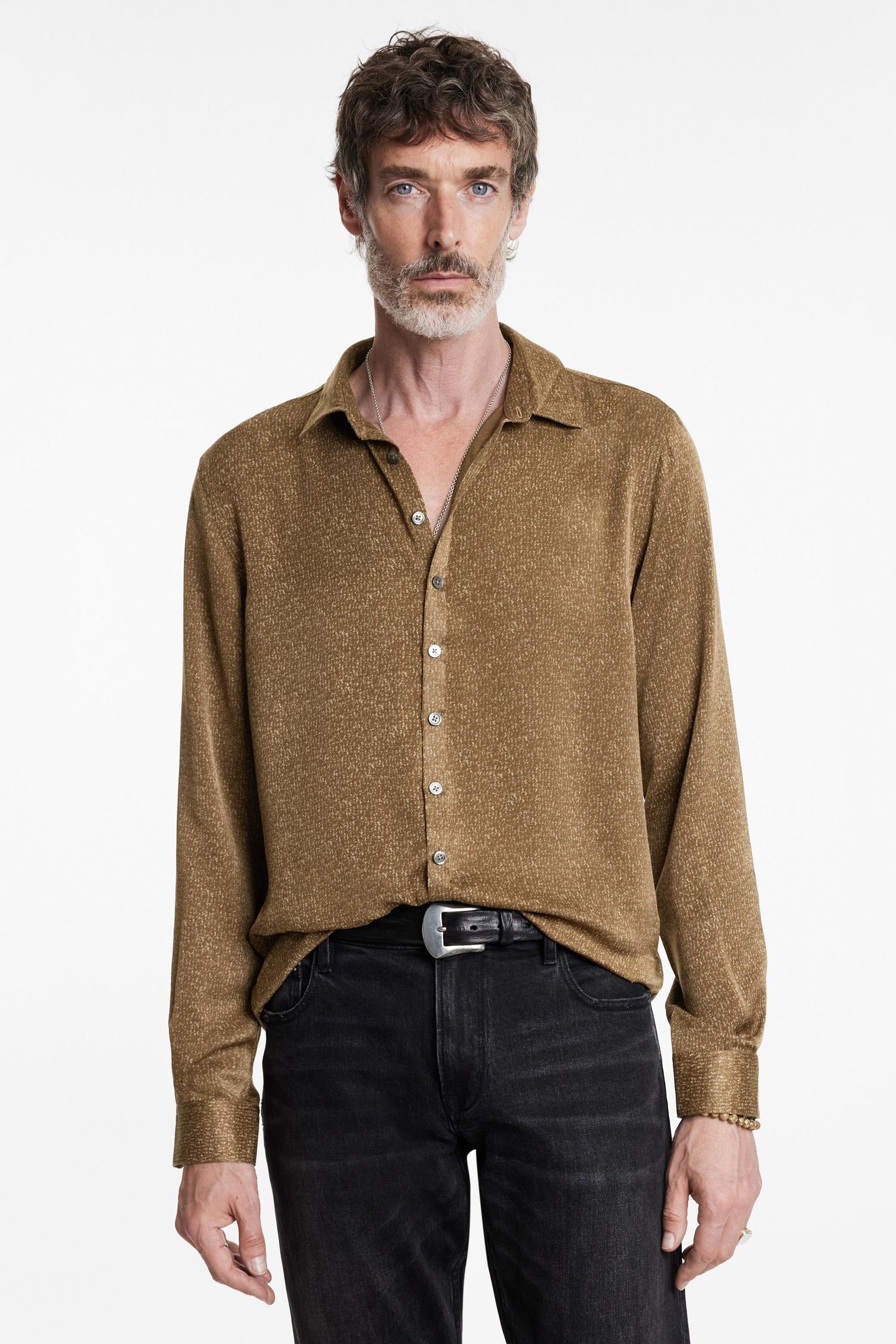 BUCKS SHIRT - MULTI BUTTON SLIM FIT SHIR SIENNA BROWN 1