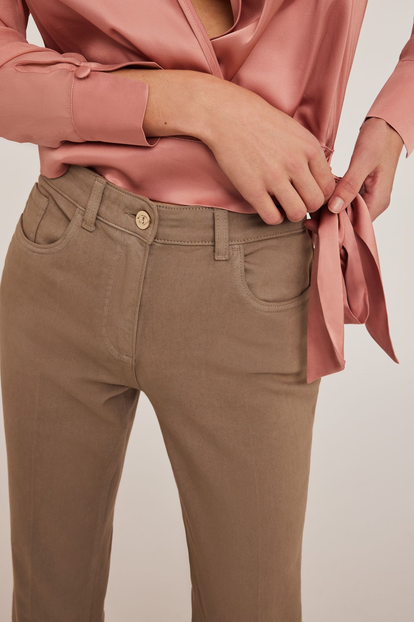DRILL BOOTLEG TROUSERS BEIGE 5